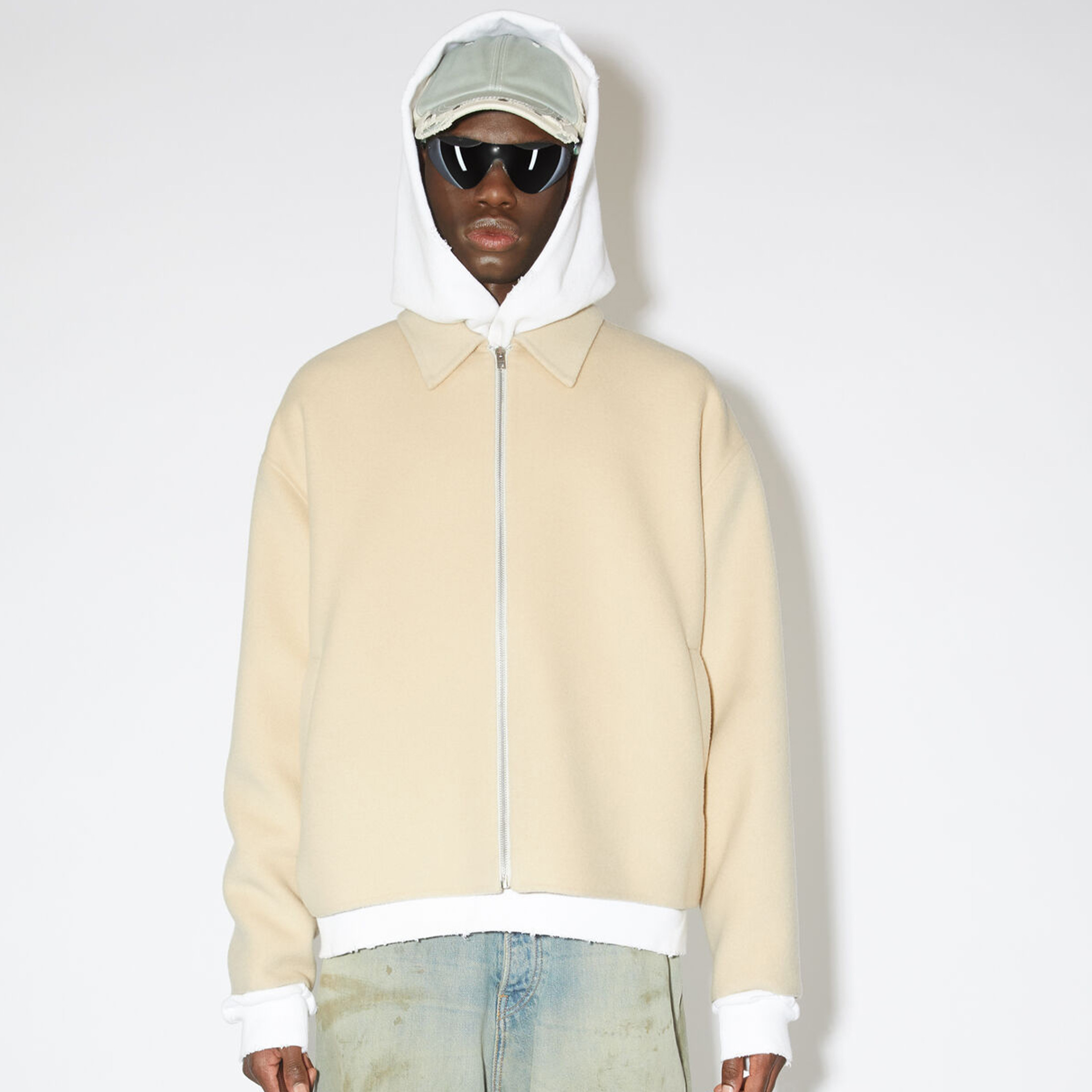 NIGO Acne Studios Men's Solid Color Spring And Autumn Wool Zippered Lapel Long Sleeved Loose Jacket Ngvp #nigo7552