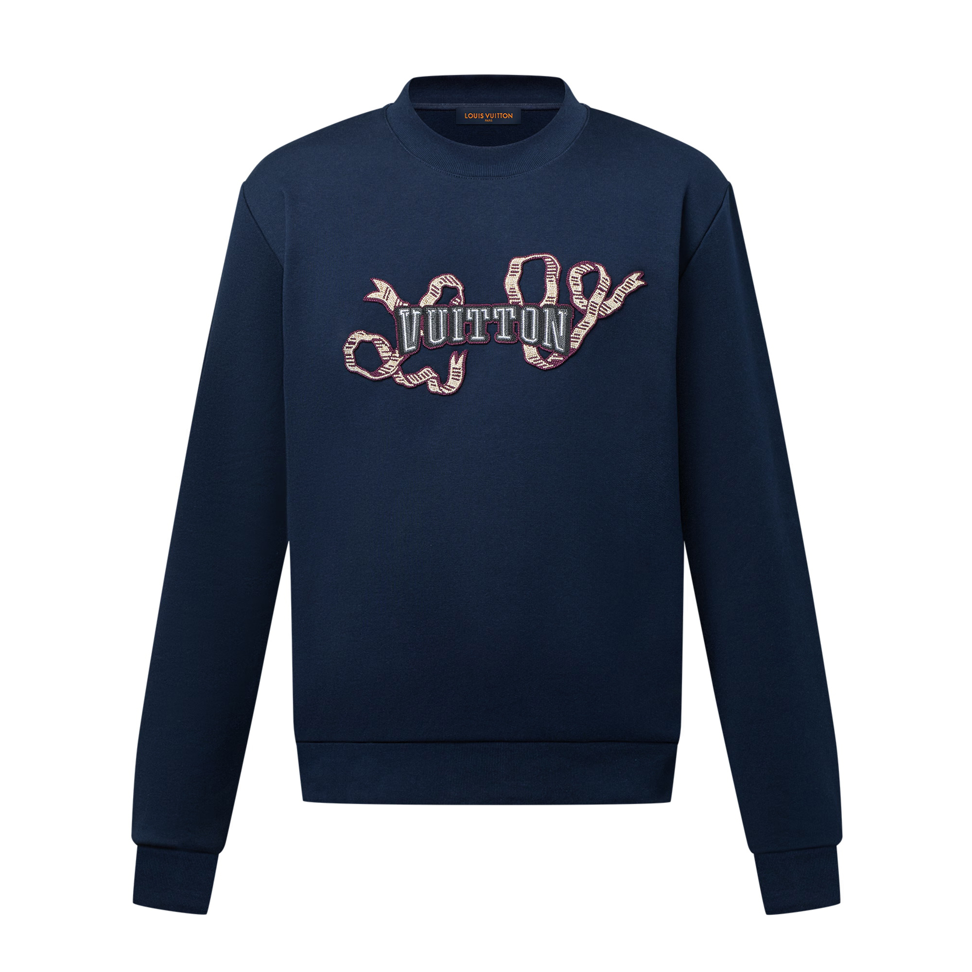 NIGO Louis Vuitton Men's Spring and Autumn Navy Blue Embroidered Logo Pattern Round Neck Long Sleeve Sweatshirt #nigo74116