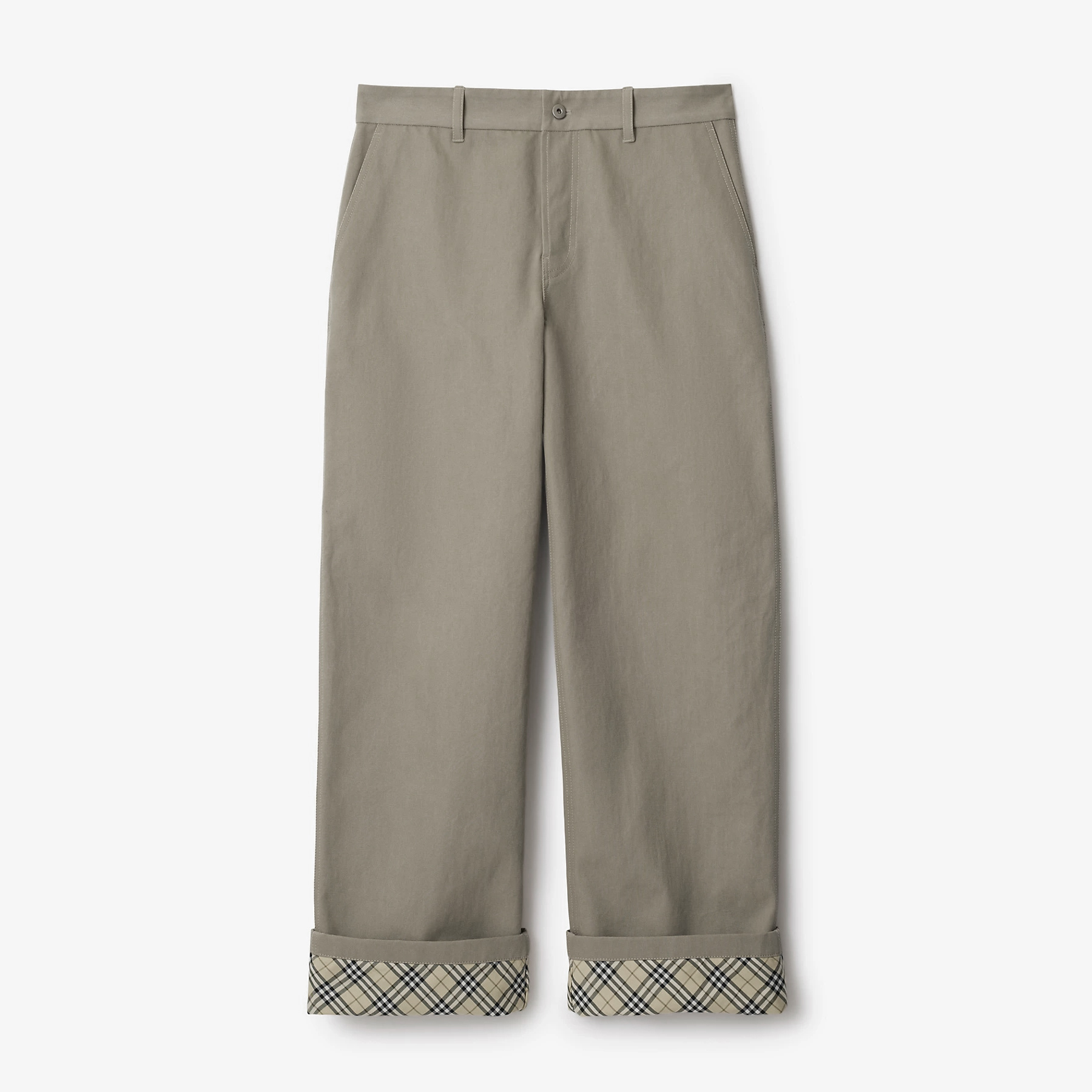 NIGO Burberry Men's Spring and Autumn Solid Color Splicing Plaid Loose Straight Casual Pants #nigo74135