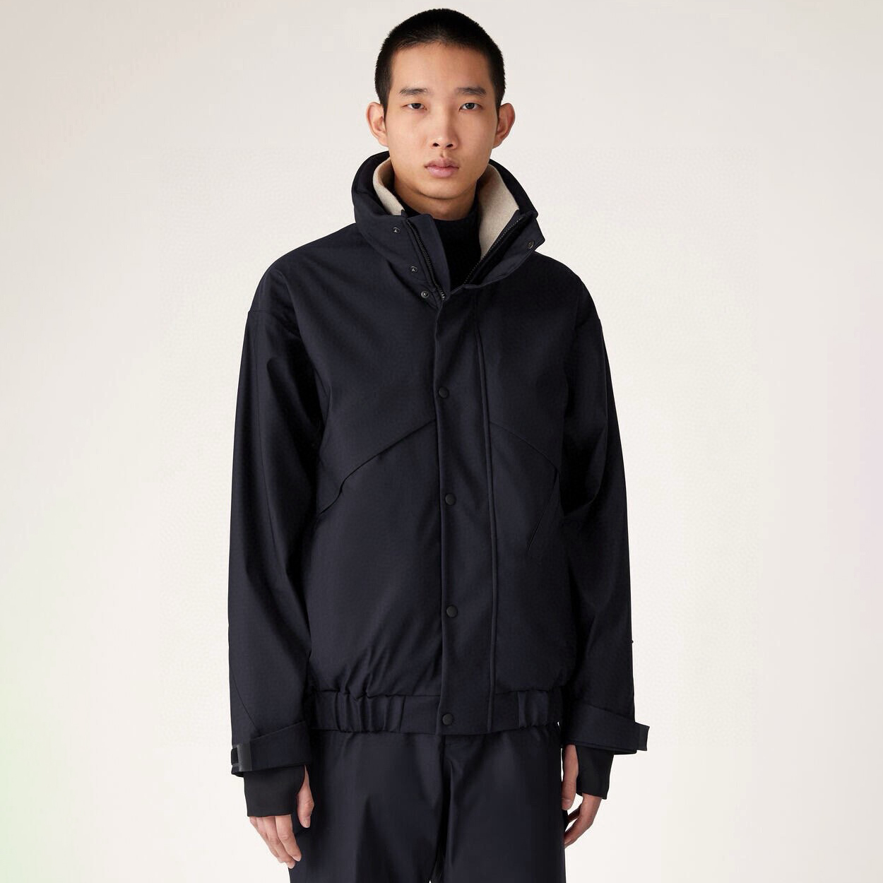 NIGO Loro Piana Men's Autumn And Winter Solid Color Waterproof Fiber Cut Deconstruction Double Layer Collar White Goose Down Filling Ski Jacket #nigo74121