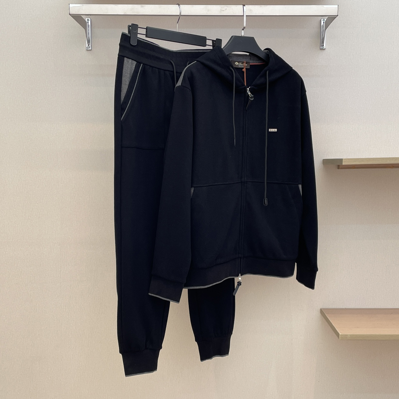 NIGO Loro Piana Women's Spring/Summer Solid Color Embroidered Cotton Zipper Hooded Jacket Stretch Tie Pants Set Suit #nigo74132