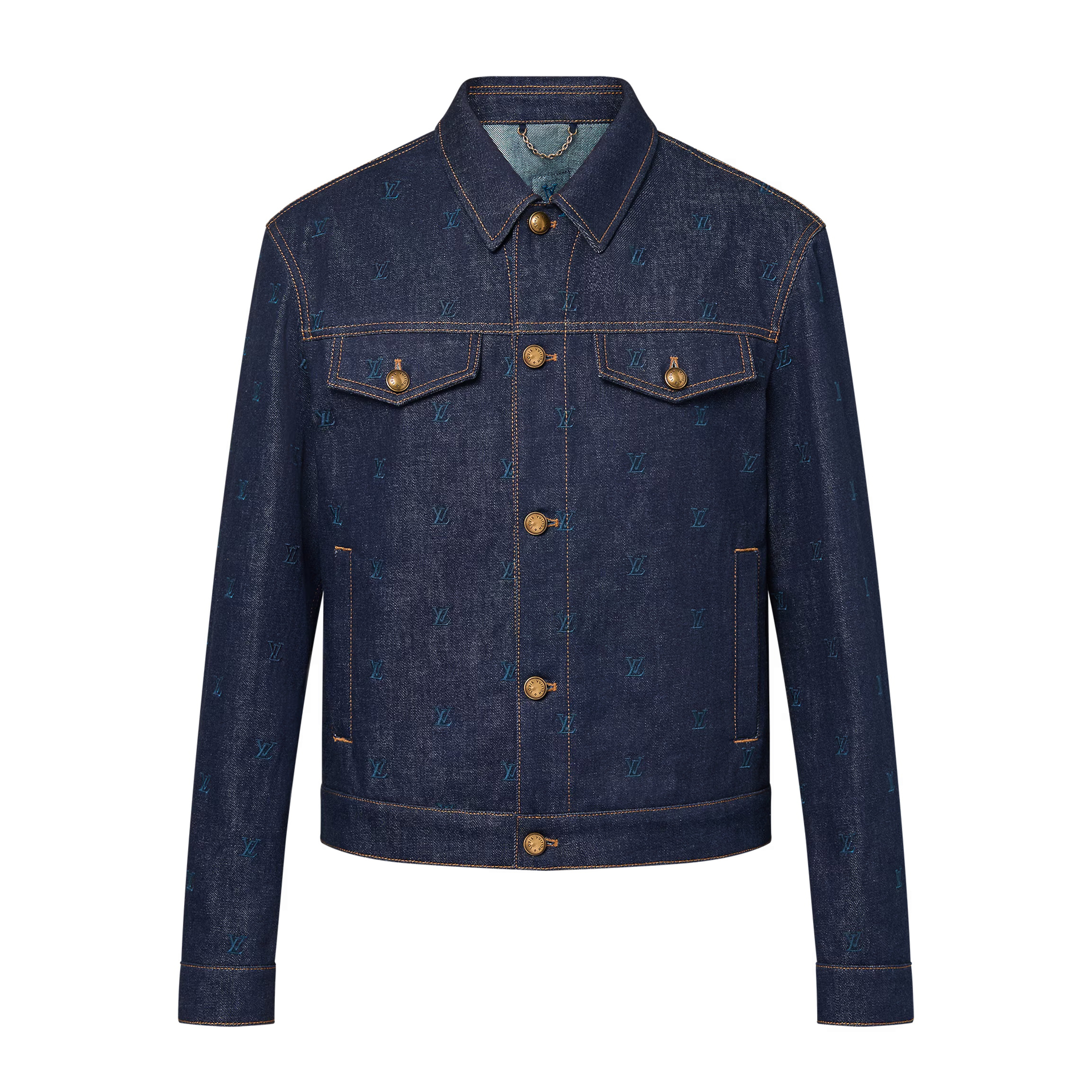 NIGO Louis Vuitton Men's Spring And Autumn Logo Embroidery Color Line Single Breasted Denim Long Sleeved Jacket Jeans Pants Set Suit #nigo74128