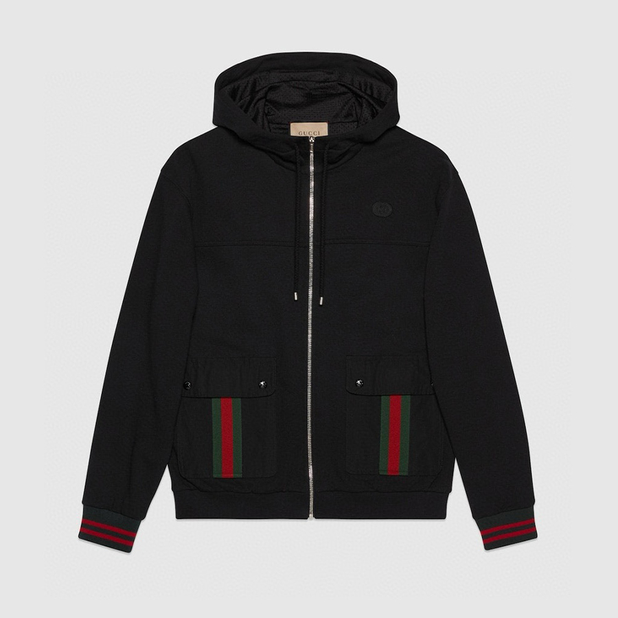 NIGO Gucci Men's Spring And Autumn Black Cotton Loose Long Sleeve Zipper Hooded Jacket #nigo71725