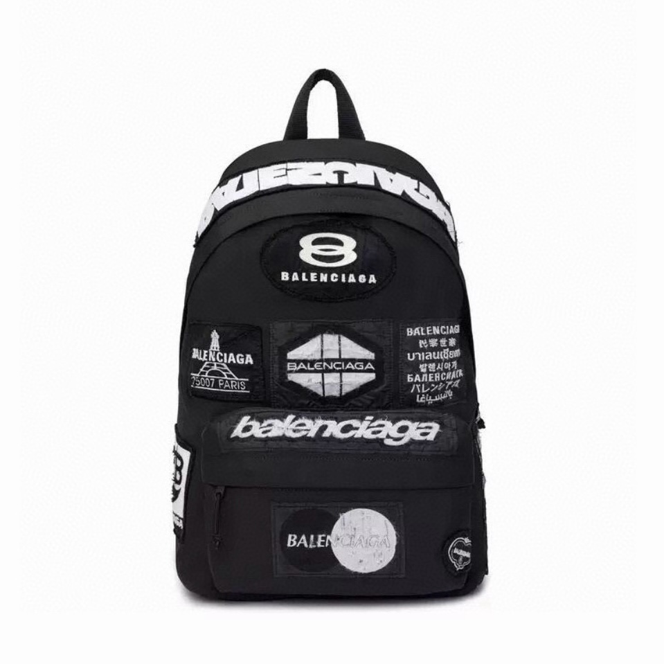 NIGO Balenciaga Black Nylon Embroidery Applique Backpack Fashion Trend High Street Shoulder Bag Bags #nigo71731