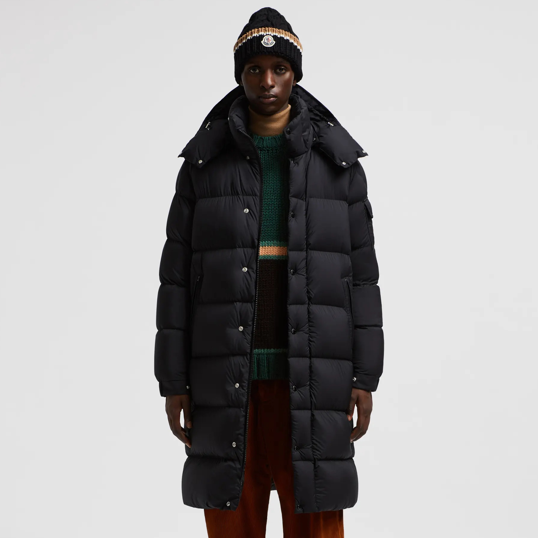 NIGO Moncler Hanoverian Men's Winter Solid Color Hooded Long Zipper Long Sleeve Down Jacket #nigo292025