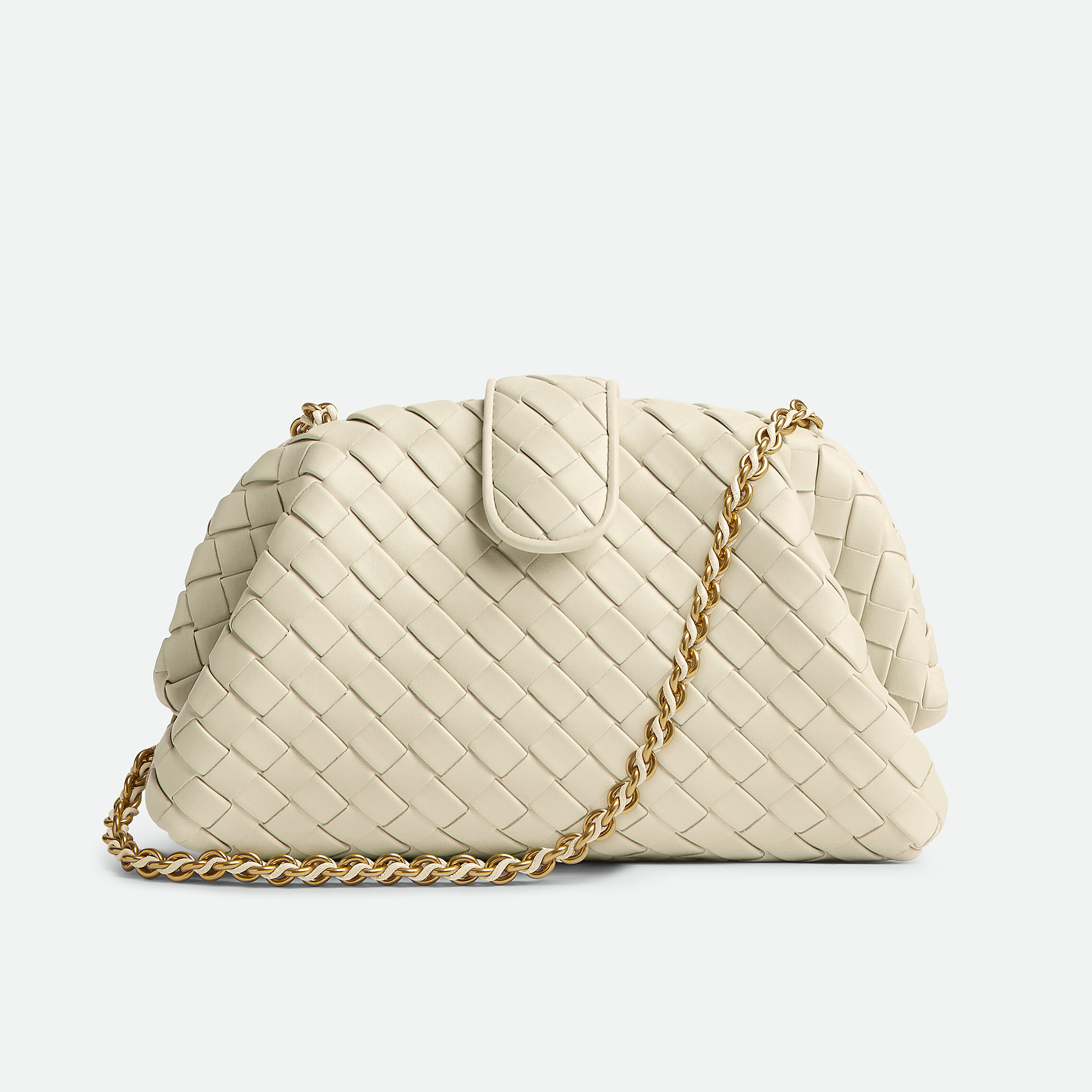 NIGO Bottega Veneta Lauren 1980 Women Solid Color Magnetic Clasp Closure Calfskin Woven Shoulder Clutch Bag Bags #nigo74138