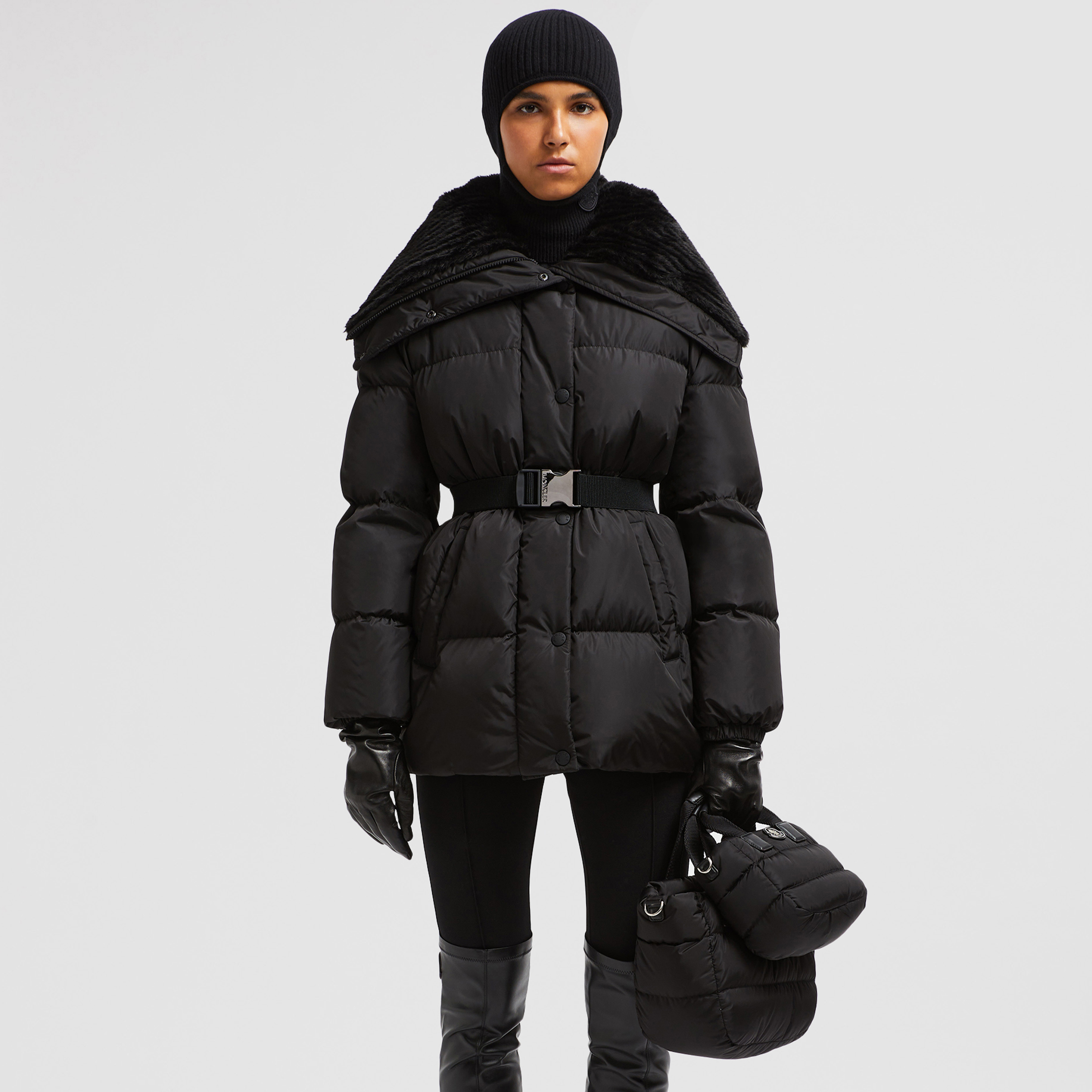 NIGO Moncler Brasseurs Women's Short Down Jacket Coat Autumn And Winter Fashionable Lapel Warm Black Temperament Coat #nigo332539