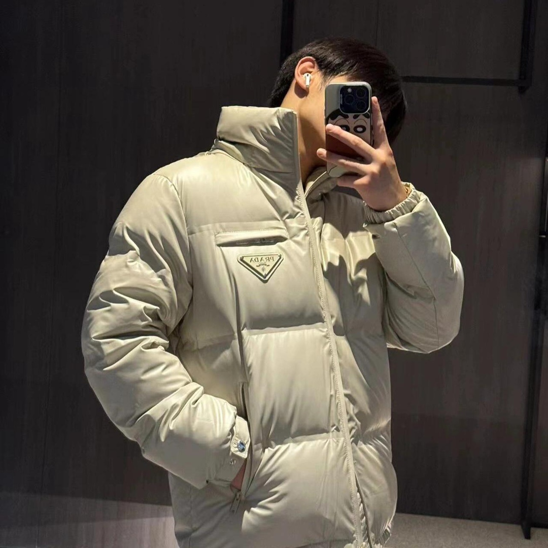 NIGO Prada Men's and Women's Autumn and Winter Solid Color Detachable Hood Zipper Down Puffer Long Sleeve Jacket #nigo74154