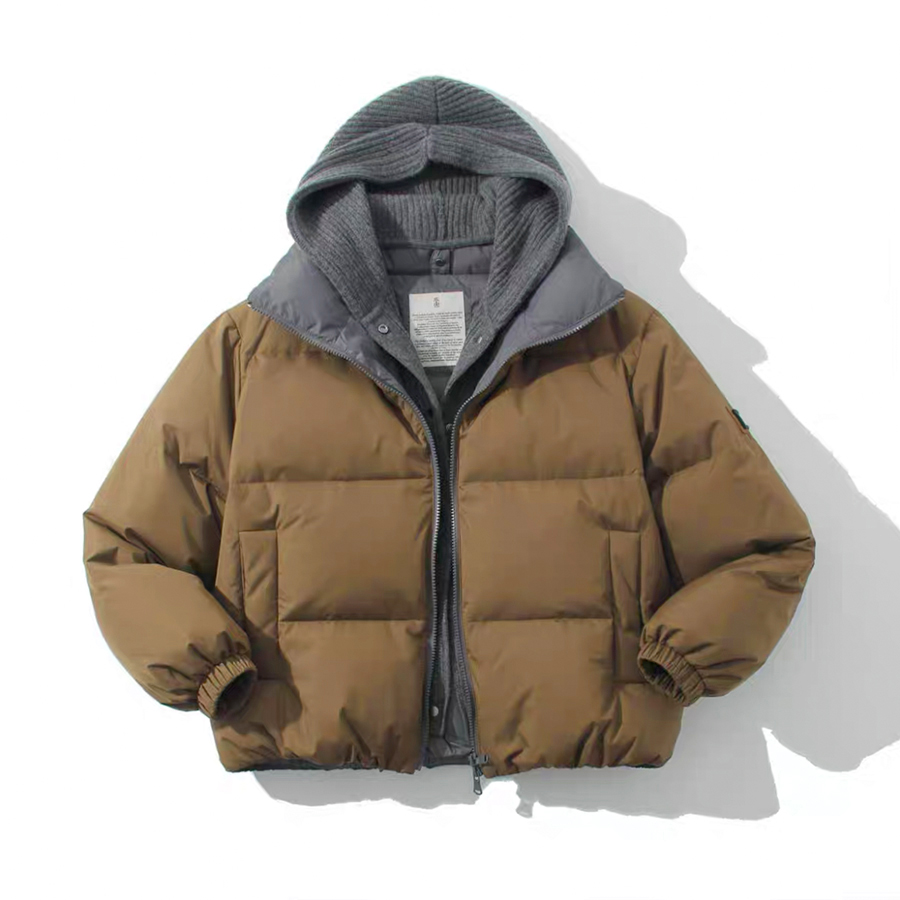 NIGO Brunello Cucinelli Women's Winter Goose Down Patchwork Wool Hooded Solid Color Long Sleeve Puffer Down Jacket Ngvp #nigo9592