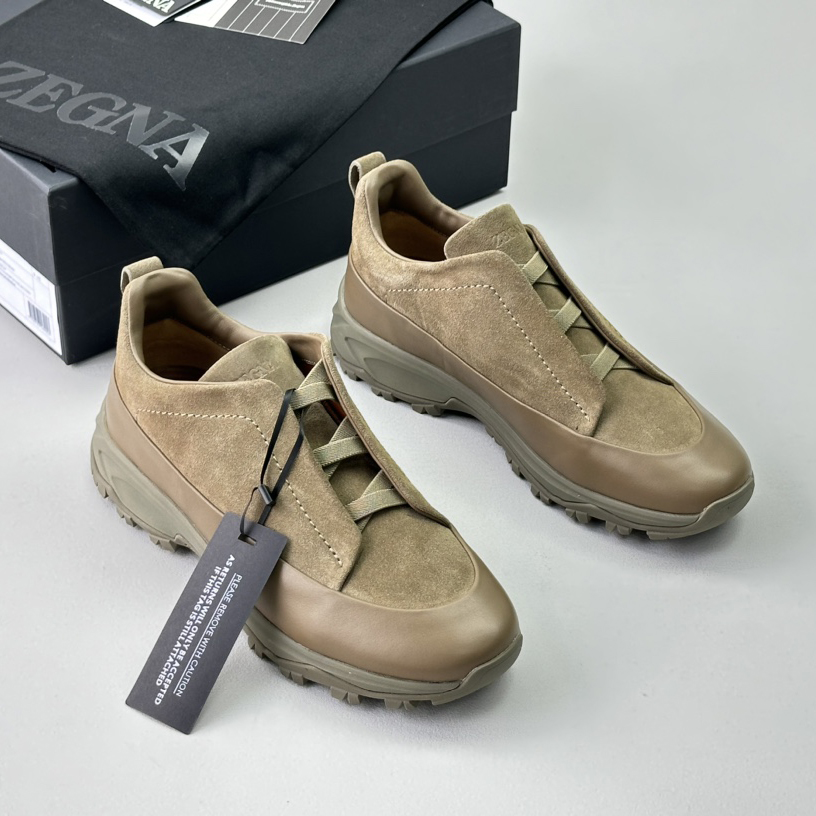 NIGO Brunello Cucinelli Men's and Women's Solid Color Leather Suede Padded Low Top Round Toe Cross Elastic Casual Shoes #nigo74148