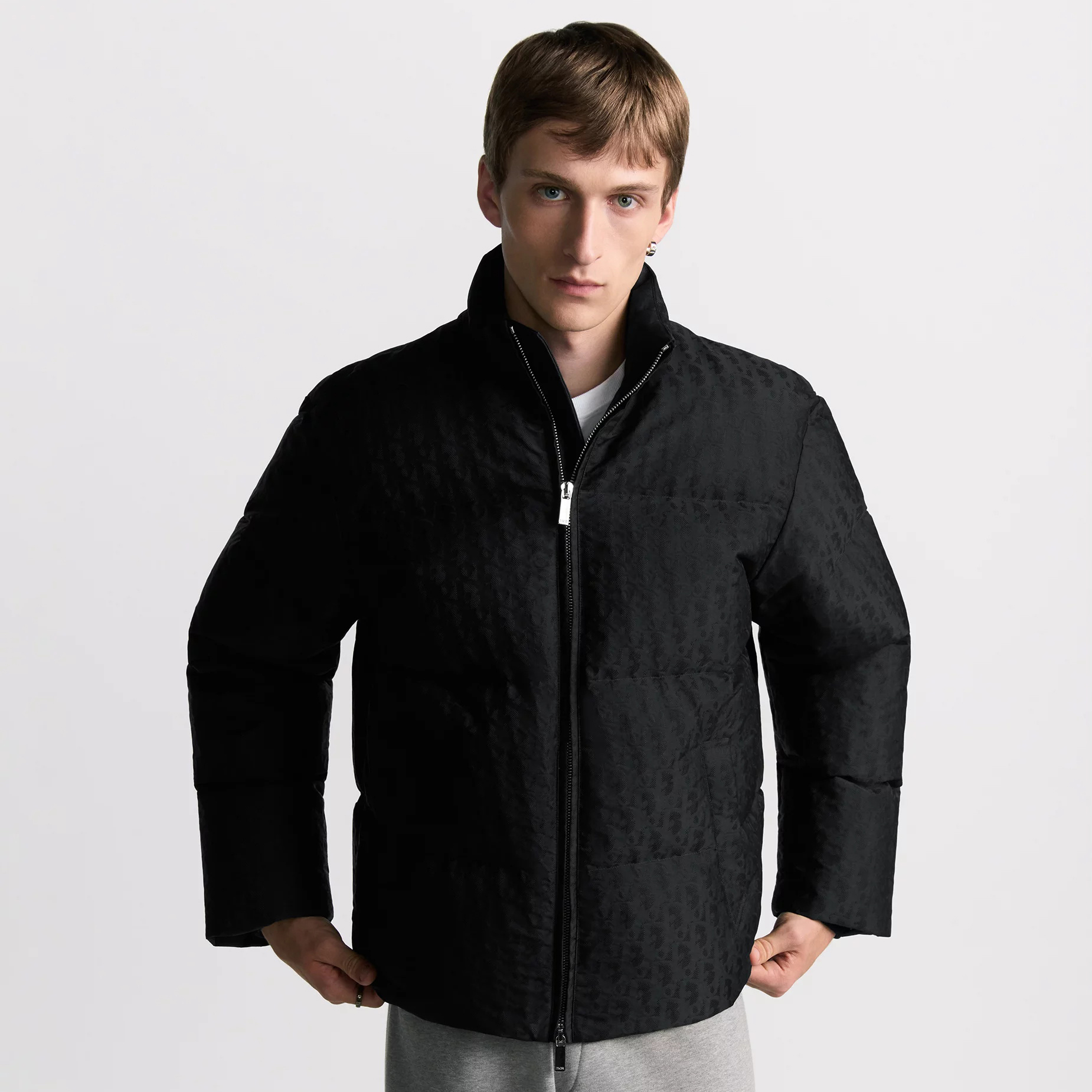 Nigo Dior Men's Winter Solid Color Logo Full Print Zipper Collar Down Long Sleeve Puffer Down Jacket #nigo74162