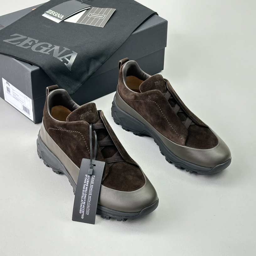 NIGO Brunello Cucinelli Men's and Women's Solid Color Leather Suede Padded Low Top Round Toe Cross Elastic Casual Shoes #nigo74148