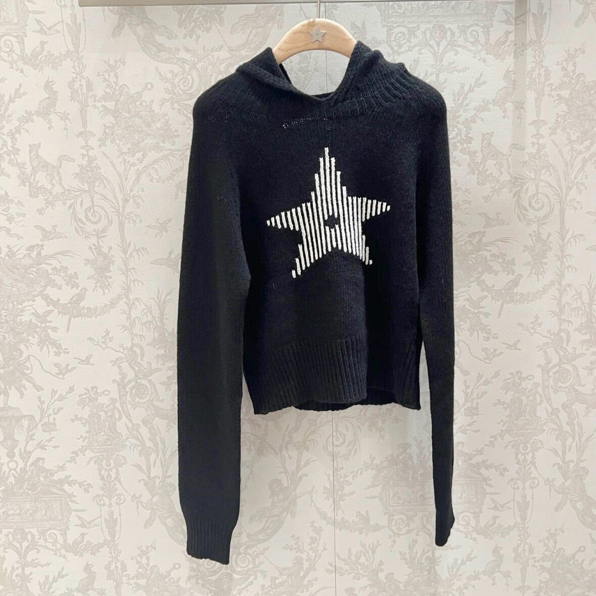 NIGO Dior Women's Spring/Summer Solid Color Star Monogram Hooded Long Sleeve Knitted Sweater #nigo74181