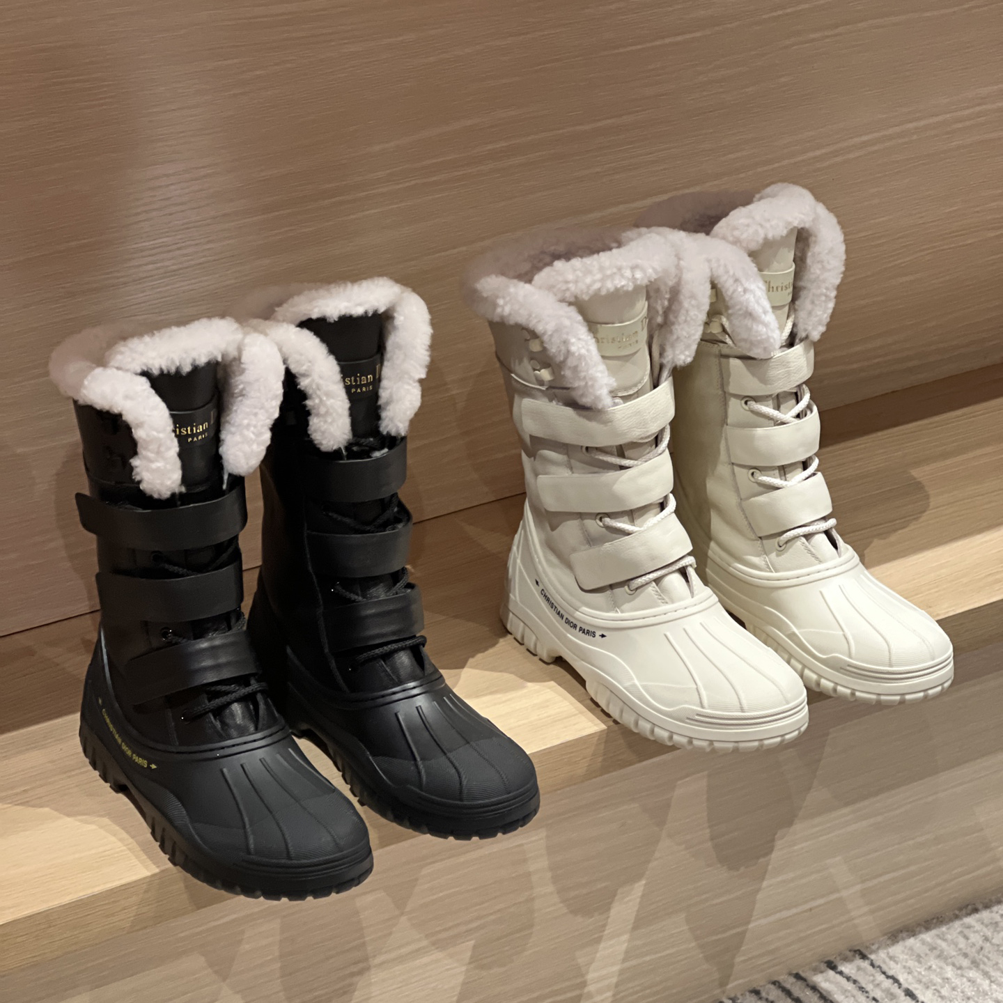 NIGO Dior Women's Autumn and Winter Solid Color Warm Waterproof Wool Mid-Calf Boots Shoes #nigo74166