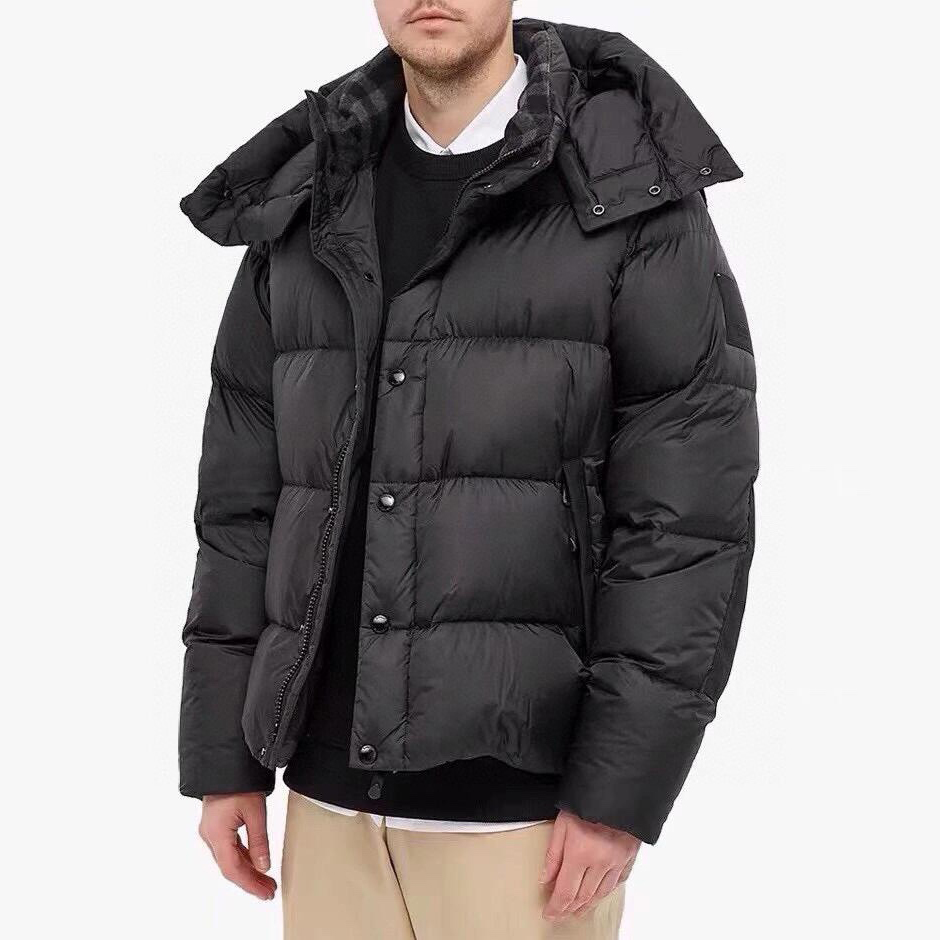 NIGO Burberry Men's and Women's Autumn and Winter Detachable Hooded Sleeve Solid Color Zipper Puffer Down Jacket #nigo74169