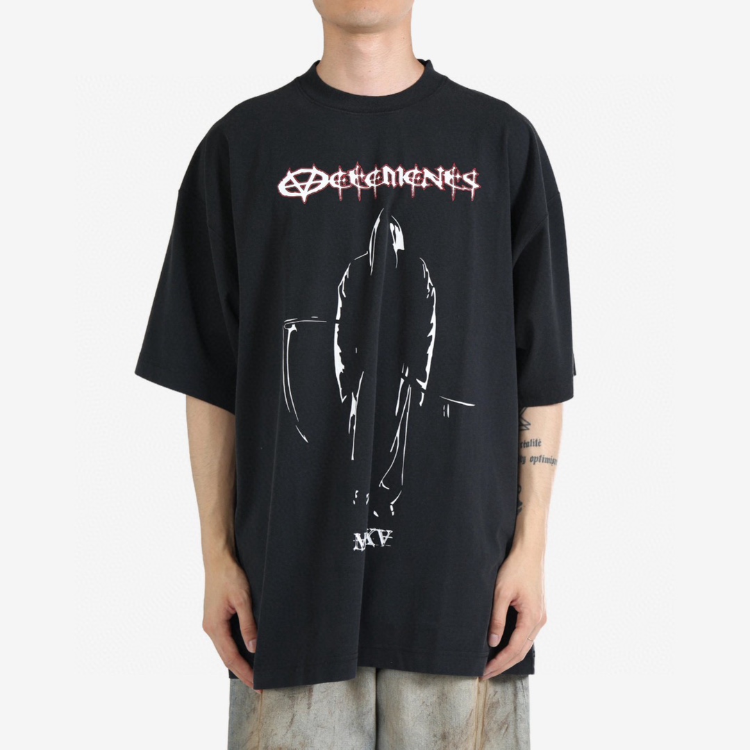 NIGO Vetements Men's Summer Black Illustration Style Printed Round Neck Short Sleeve T-Shirt #nigo74177