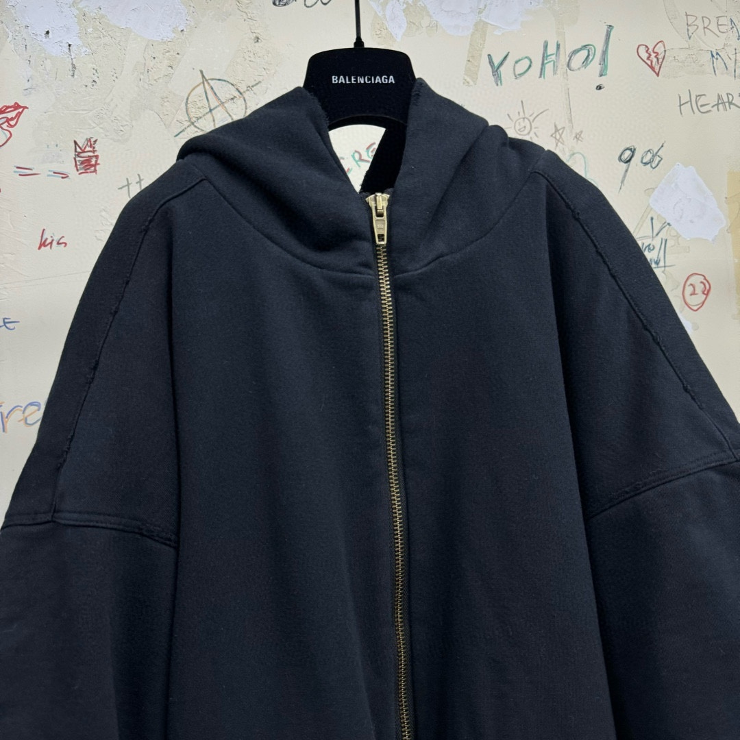 NIGO Balenciaga Men's Autumn and Winter Retro Old Solid Color Hooded Zipper Long Sleeve Jacket #nigo74171