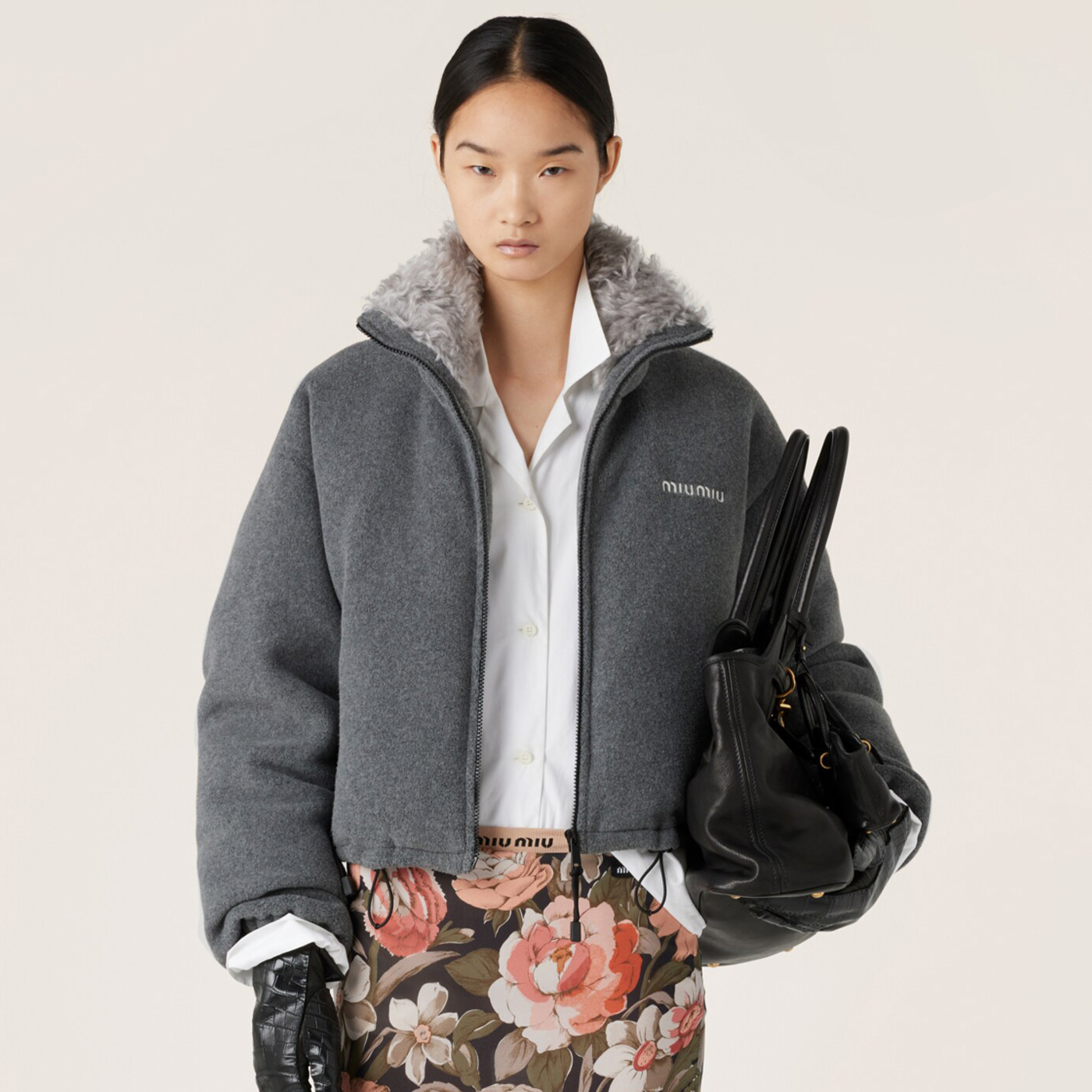 NIGO MiuMiu Women's Fall and Winter Standing Collar Zipper Letter Long Sleeve Puffer Down Jacket #nigo74212