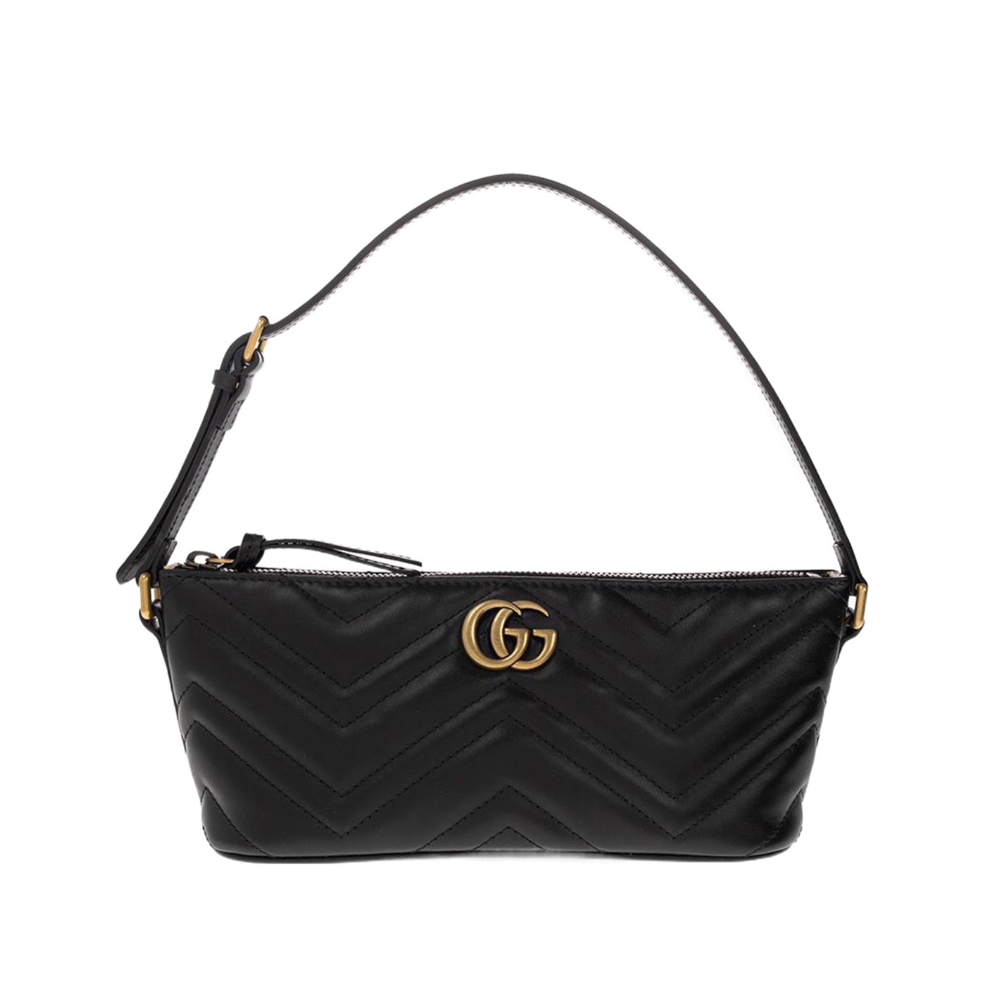 NIGO Gucci Marmont Women's Black Double G Logo Herringbone Quilted Leather Tote Shoulder Bag Bags #nigo74198