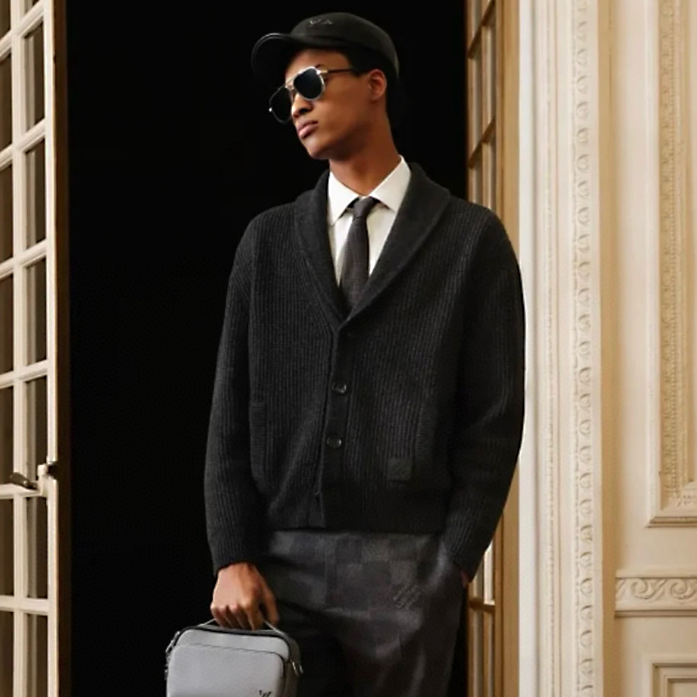 NIGO Louis Vuitton Men's Spring and Autumn Solid Color Sheep Wool Knit Single Breasted Long Sleeve Jacket #nigo74193