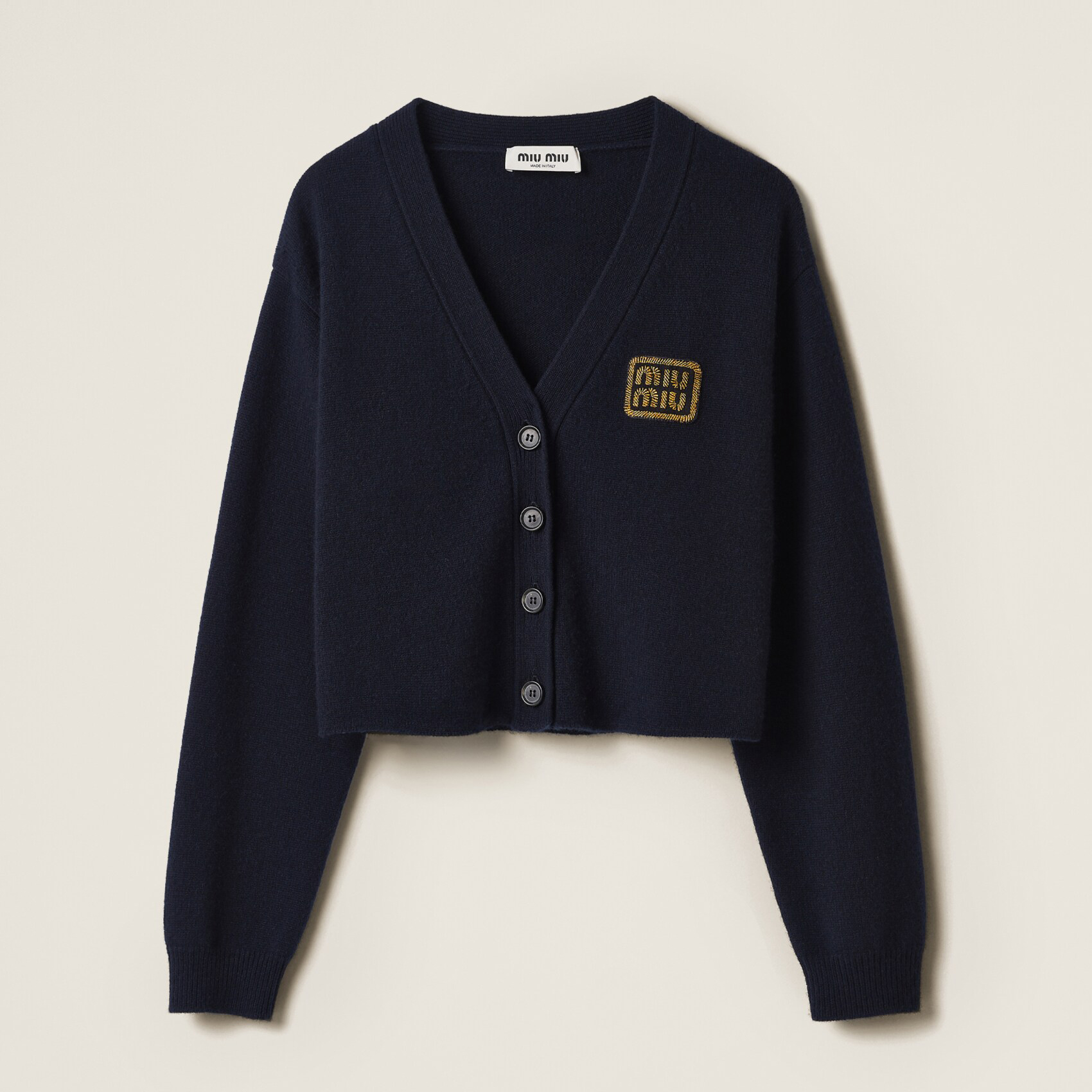 NIGO MiuMiu Women's Spring, Fall And Winter Letter Embroidery V-neck Single Breasted Long Sleeved Knit Jacket #nigo74213