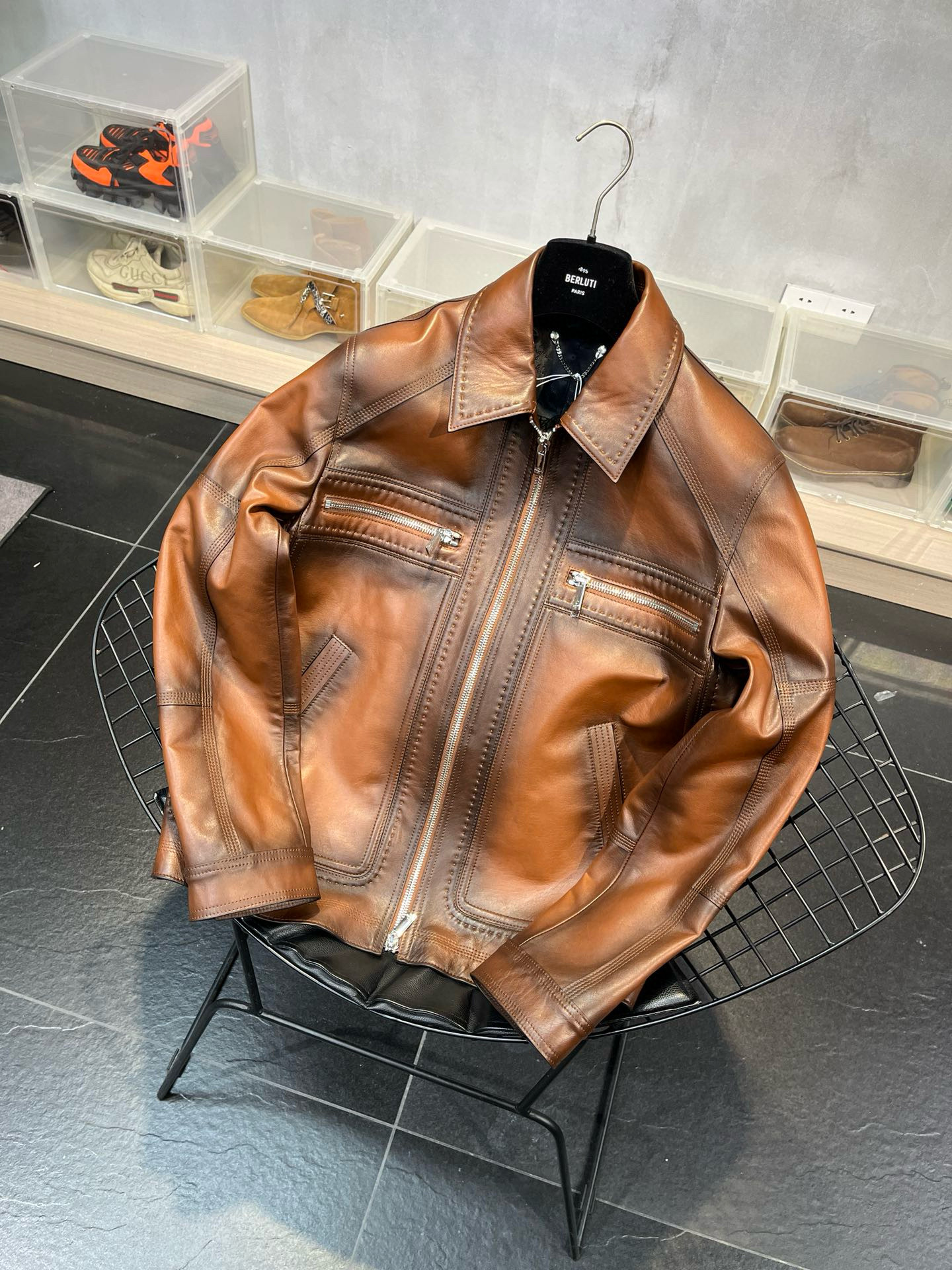 Berluti Leather Jacket Coat #nigo9972