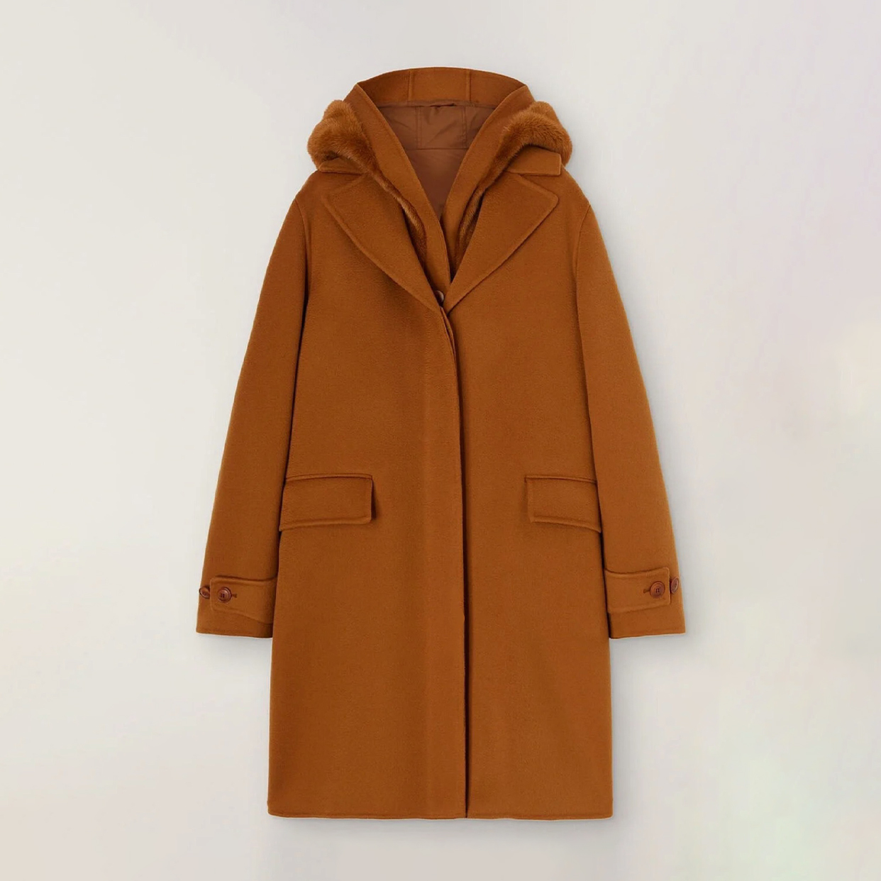 NIGO Loro Piana Women's Autumn And Winter Fashion Solid Color Hooded Sleeveless Mink Vest Casual Long-Sleeved Cashmere Coat Two-Piece Set Ngvp #nigo9598