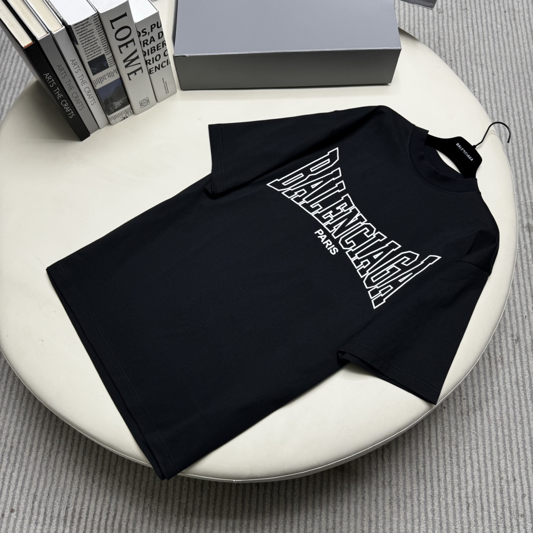 NIGO Balenciaga Men's Summer Solid Color Letter Logo Print Round Neck Regular Fit Short Sleeve T-Shirt #nigo74219