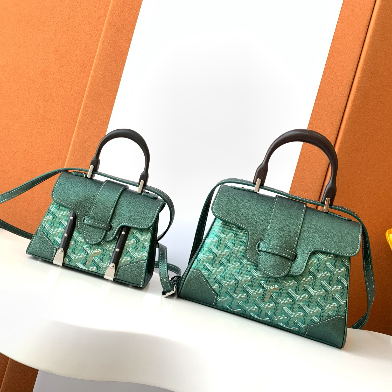 NIGO Goyard PM Saigon Exquisite Leather Printed Wooden Carrying Handle Crossbody Bag Bags #nigo74227