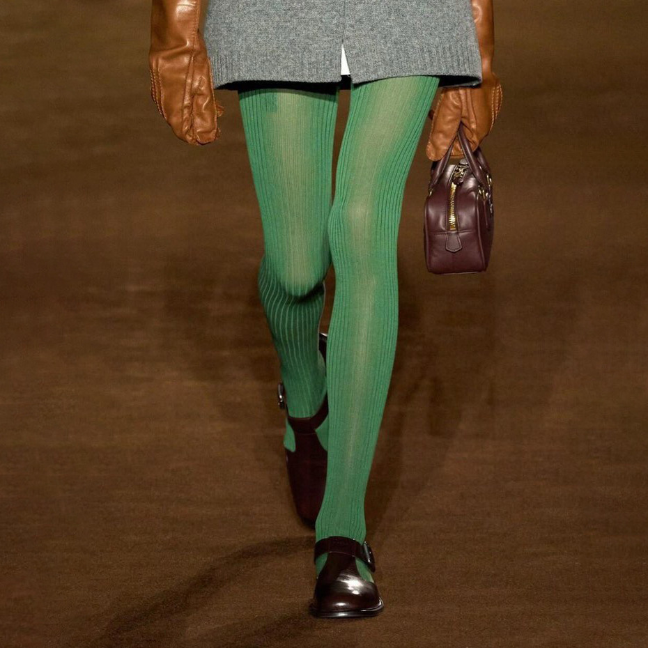 NIGO MiuMiu Women's Solid Color Stretch Knit Leggings Socks #nigo74226