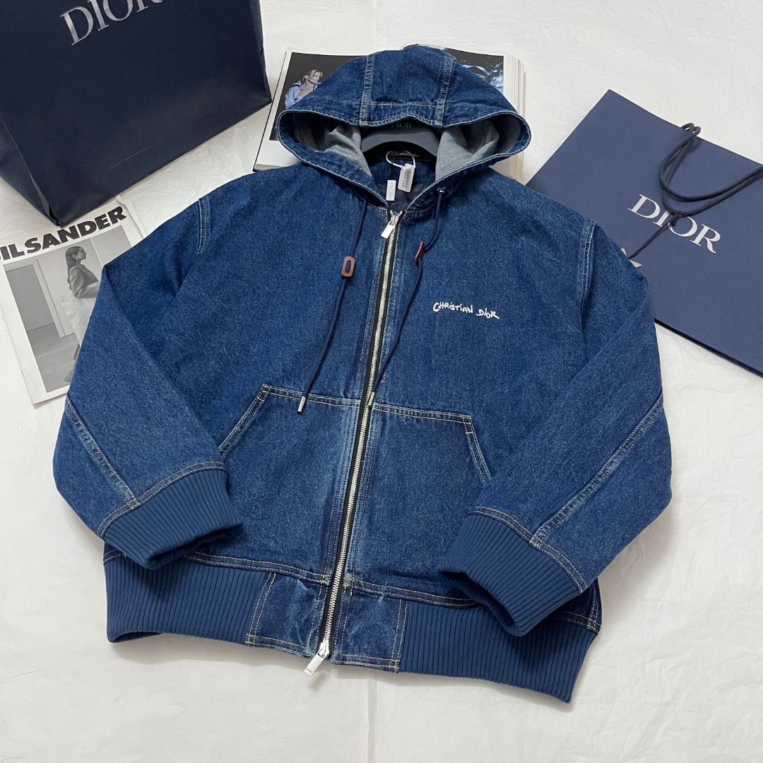 NIGO Dior Men's Spring and Autumn Solid Color Letter Printed Zipper Hooded Long Sleeve Jacket #nigo74225