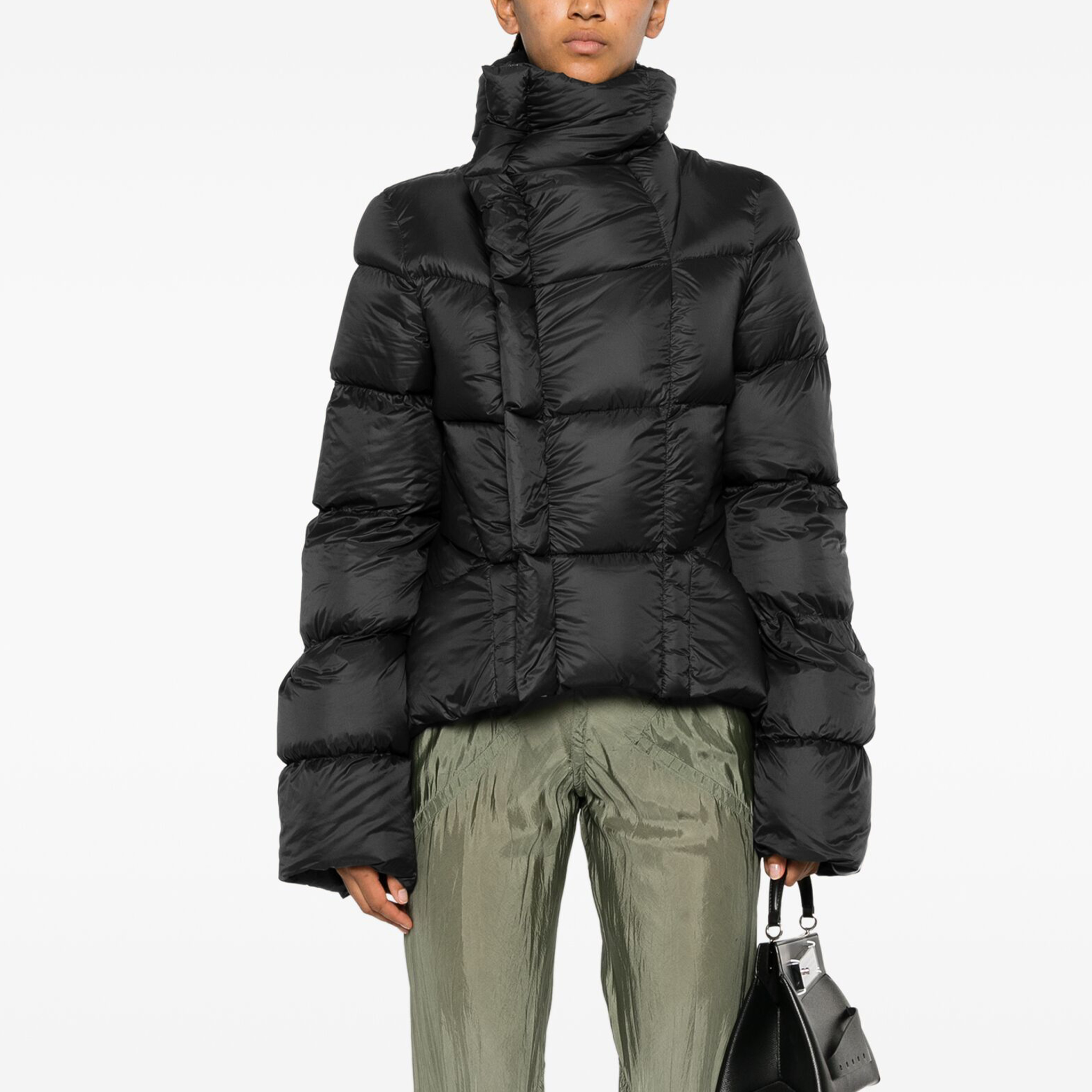 NIGO Rick Owens Women's Autumn And Winter Naska Duvet Jacket Solid Color Zipper Standing Collar Long Sleeve Puffer Down Jacket Ngvp #nigo9599