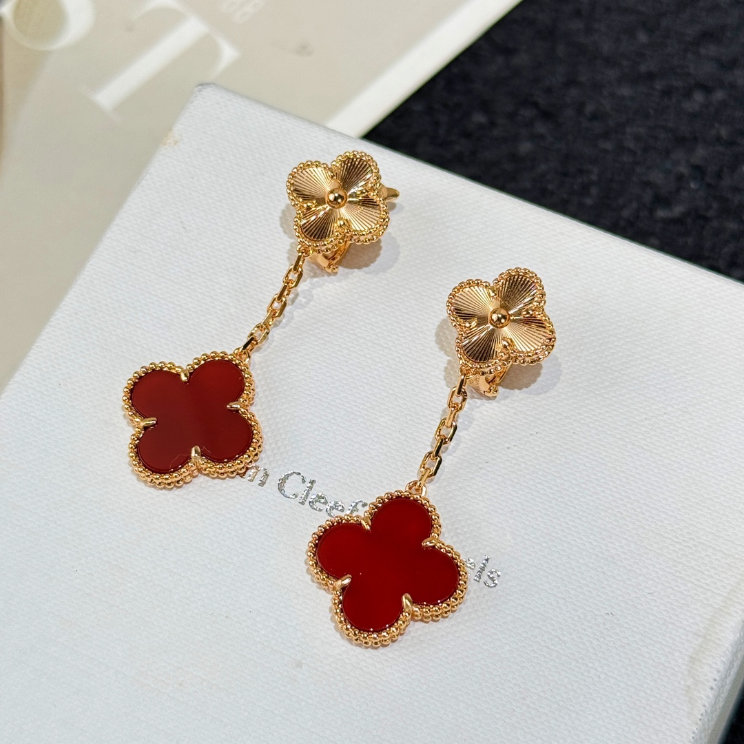 NIGO Van Cleef&Arpels Women's Magic Alhambra Earrings V Gold Clover Pattern Fashion Stud Jewelry Accessories #nigo71751