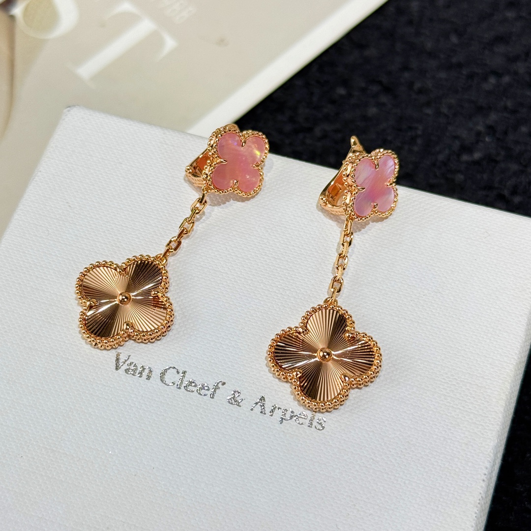 NIGO Van Cleef&Arpels Women's Magic Alhambra Earrings V Gold Clover Pattern Fashion Stud Jewelry Accessories #nigo71751