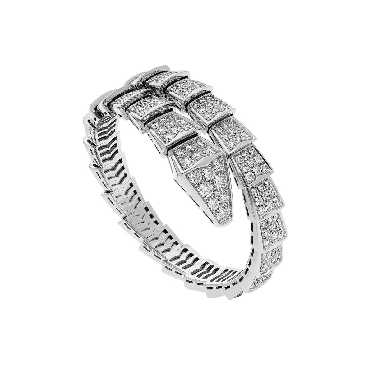 NIGO Bvlgari Serpenti Viper Collection Wide Snake Full Of Diamonds 18k White Gold Plating 925 Silver Bracelet Zirconia Luxury Bracelet Jewellery Accessories #nigo71776