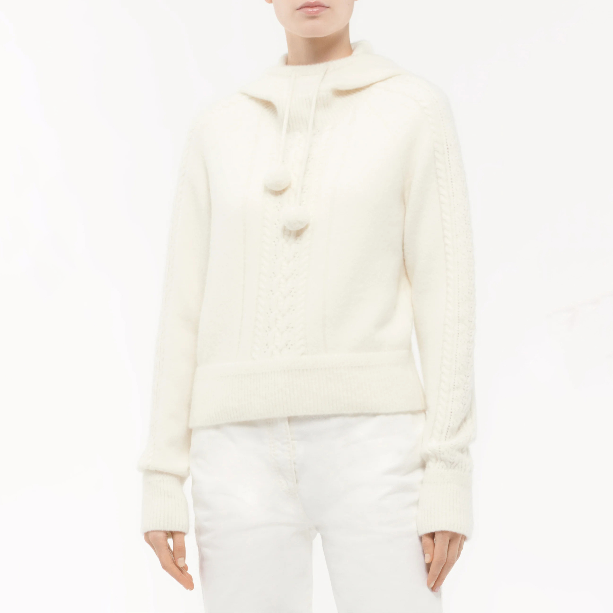 NIGO Chanel Women's Autumn and Winter Solid Color Cashmere Knit Hooded Sweatshirt #nigo74245