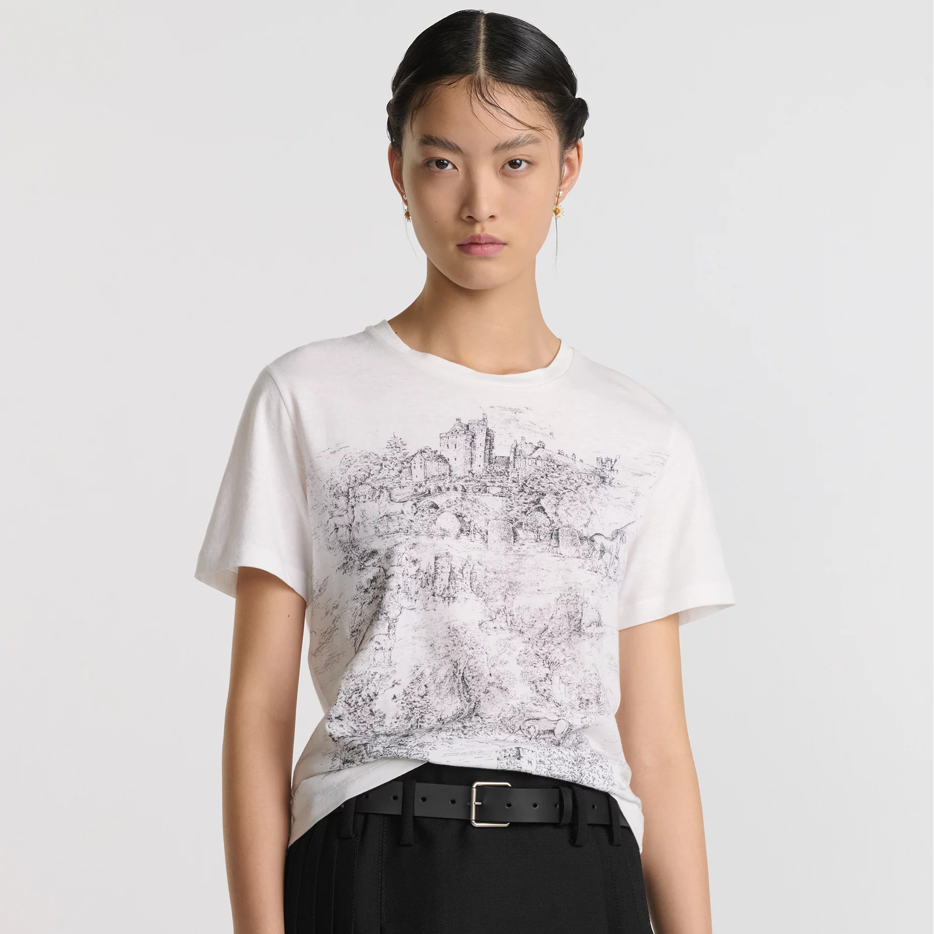 NIGO DIOR Women's Spring/summer Fashion Holiday Printed T-shirt Round Neck Casual Short Sleeved Top #nigo74234