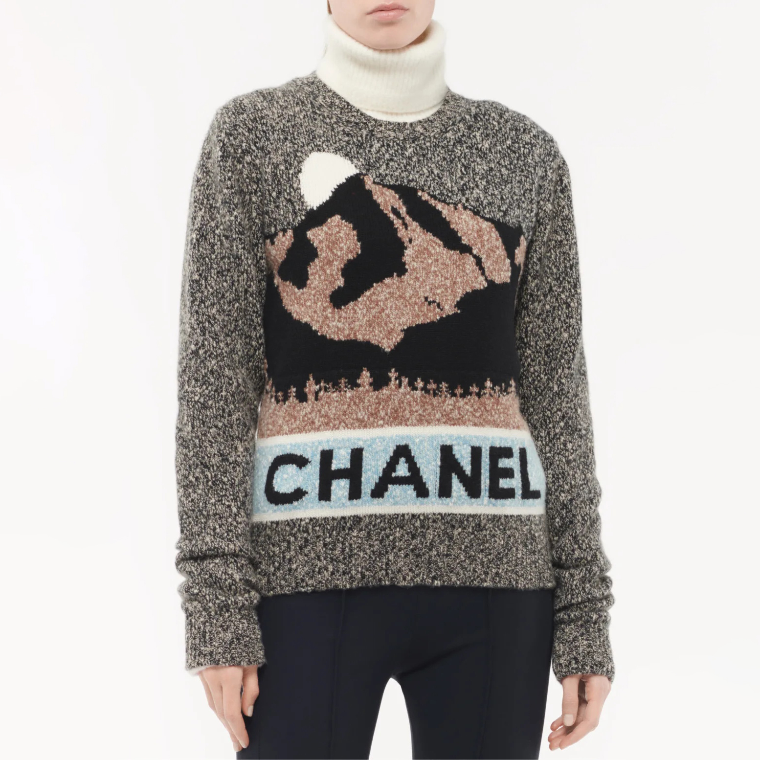 NIGO Chanel Women's Autumn and Winter Pattern Printed Round Neck Pullover Long Sleeve Sweater #nigo74241
