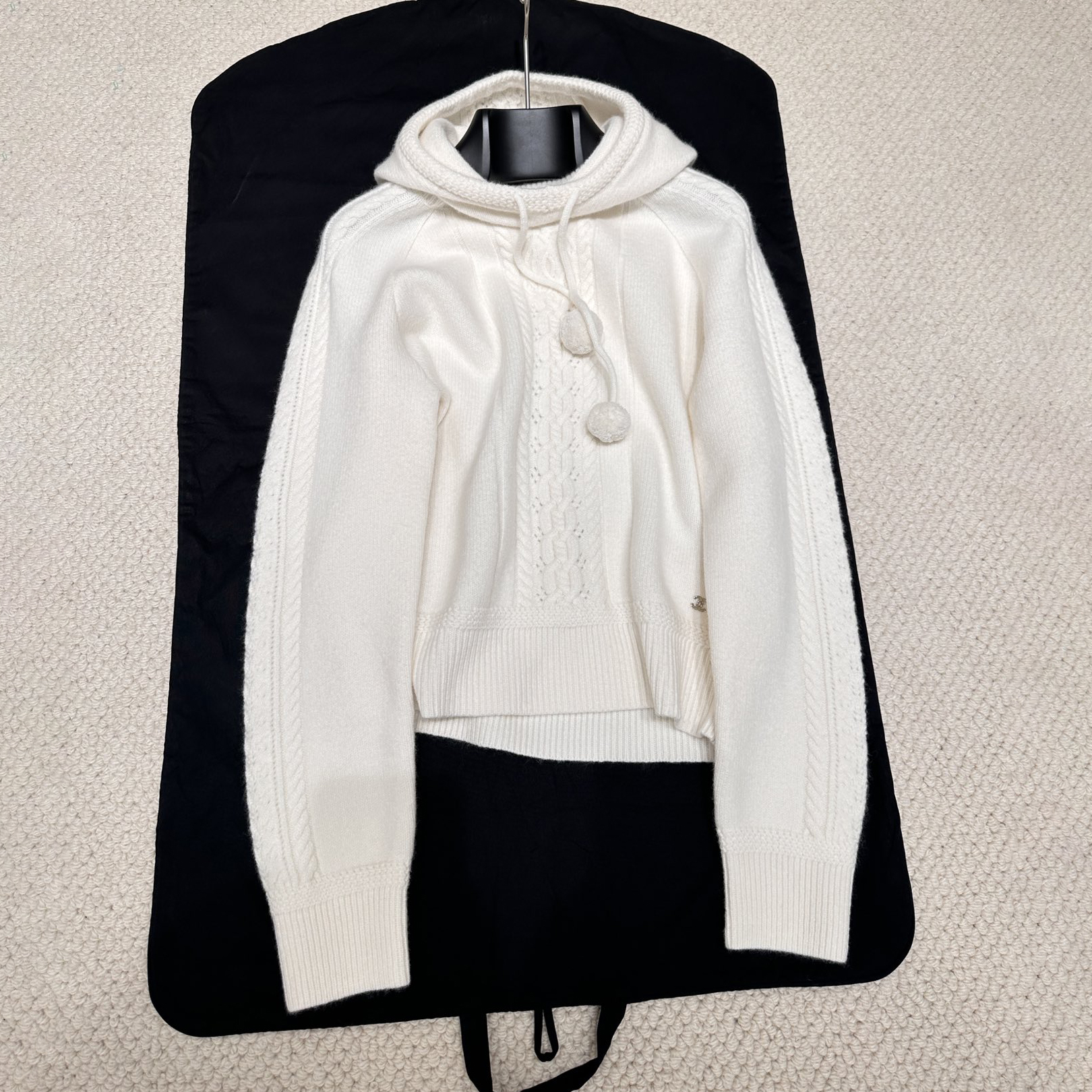 NIGO Chanel Women's Autumn and Winter Solid Color Cashmere Knit Hooded Sweatshirt #nigo74245