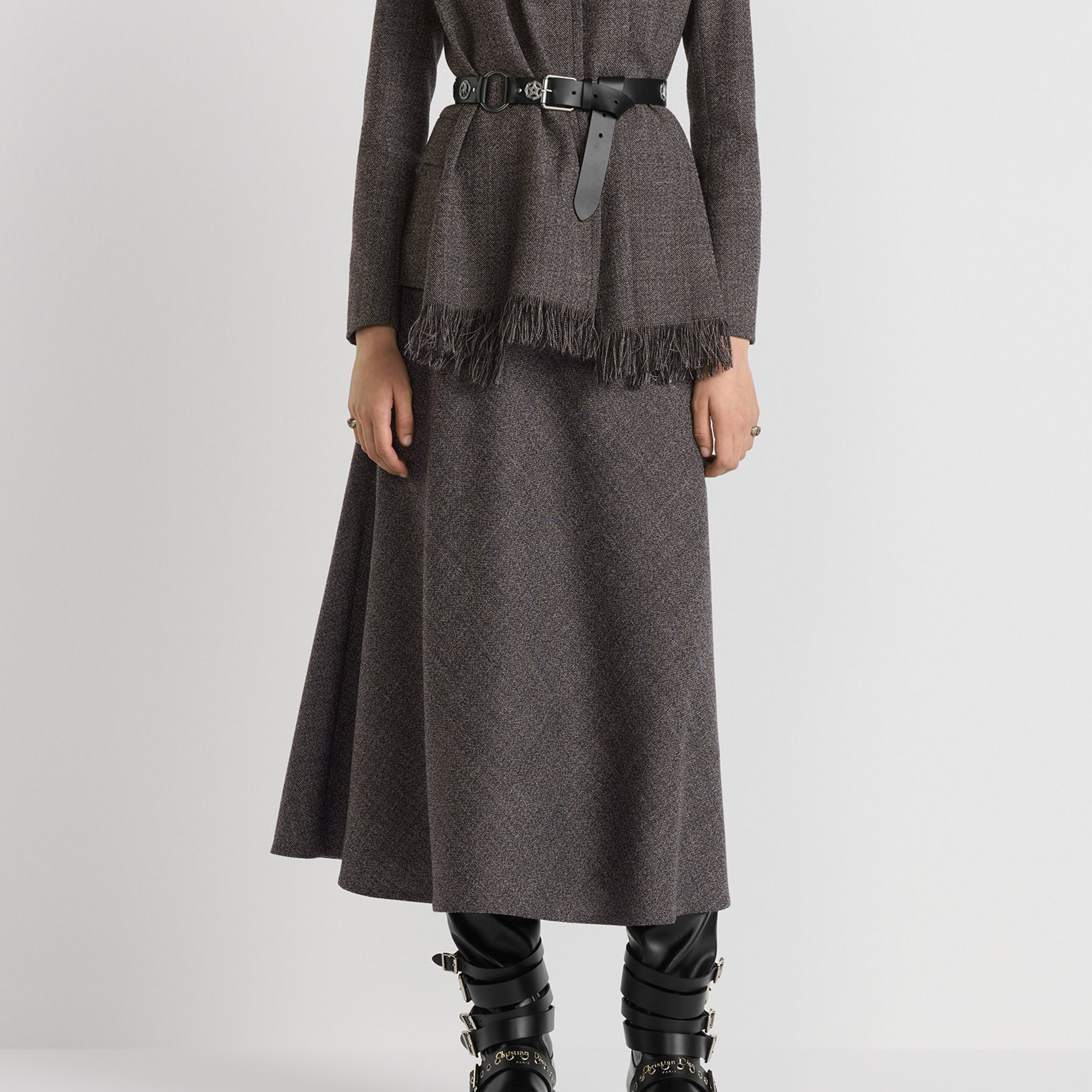 NIGO Dior Women's Spring Summer Autumn Flared Mid-Length Cotton Wool Tweed High Street Solid Color Side Zipper Casual Half Skirt Ngvp #nigo9613