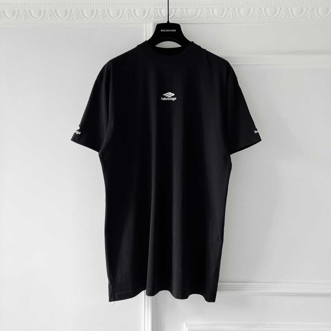 NIGO Balenciaga Men's And Women's Summer Solid Color Embroidered Logo Pattern Round Neck Cotton Short Sleeve T-shirt #nigo74262