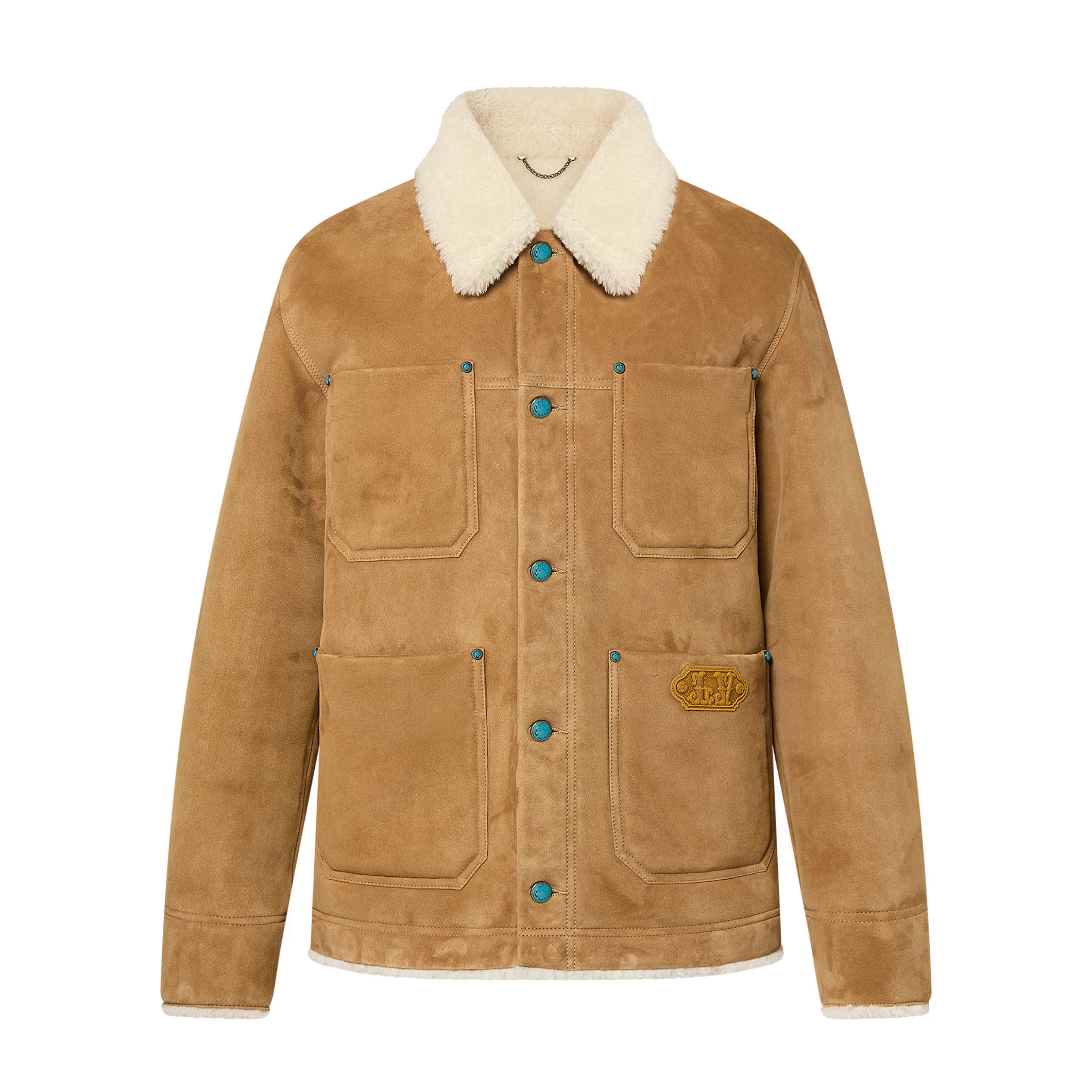 NIGO Louis Vuitton Men's Autumn and Winter Solid Color Lapel Single Breasted Sheep Leather Long Sleeve Jacket #nigo74261