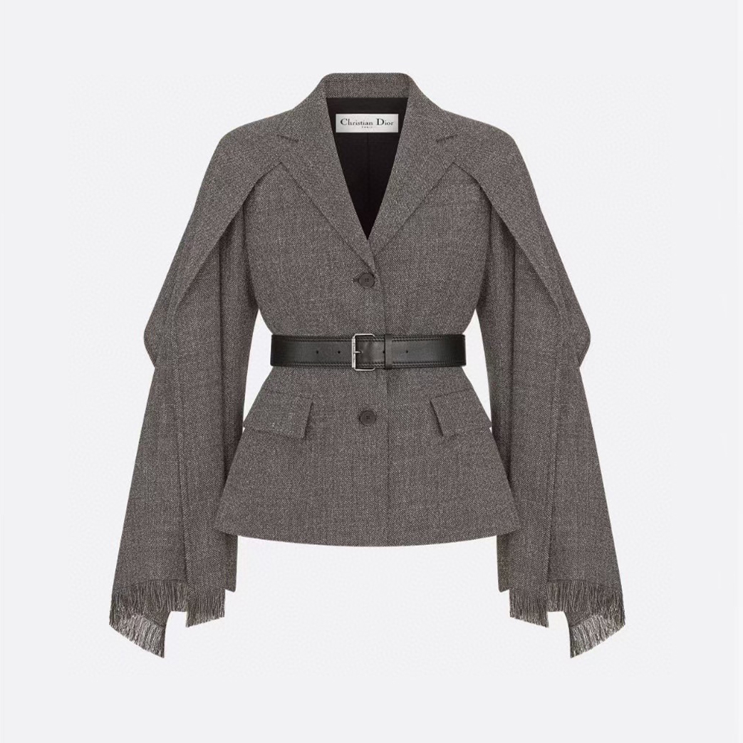 NIGO Dior Women's Spring And Autumn V-neck With Removable Scarf Belt Solid Color Wool Single Breasted Long Sleeve Blazer Jacket Ngvp #nigo9614