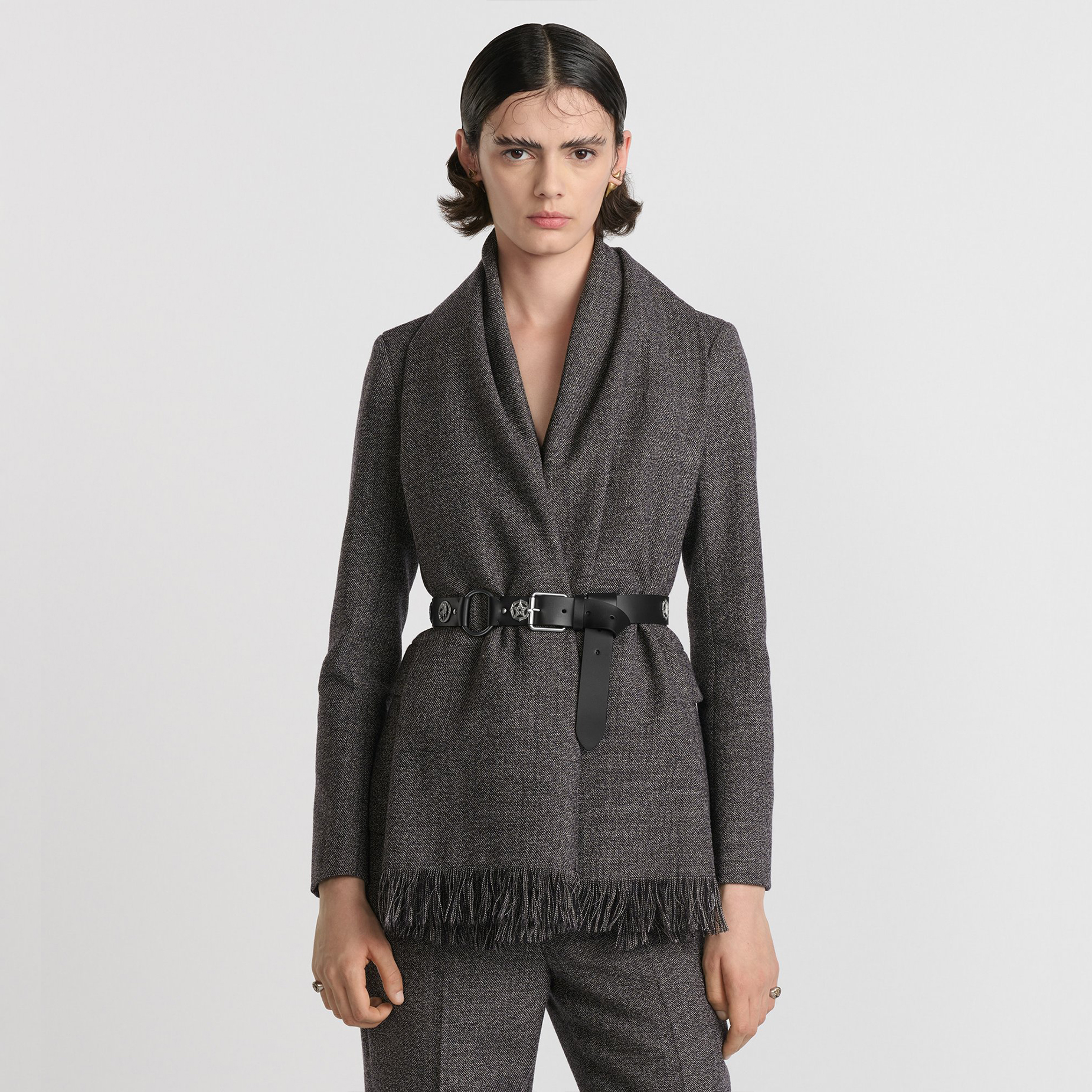 NIGO Dior Women's Spring And Autumn V-neck With Removable Scarf Belt Solid Color Wool Single Breasted Long Sleeve Blazer Jacket Ngvp #nigo9614