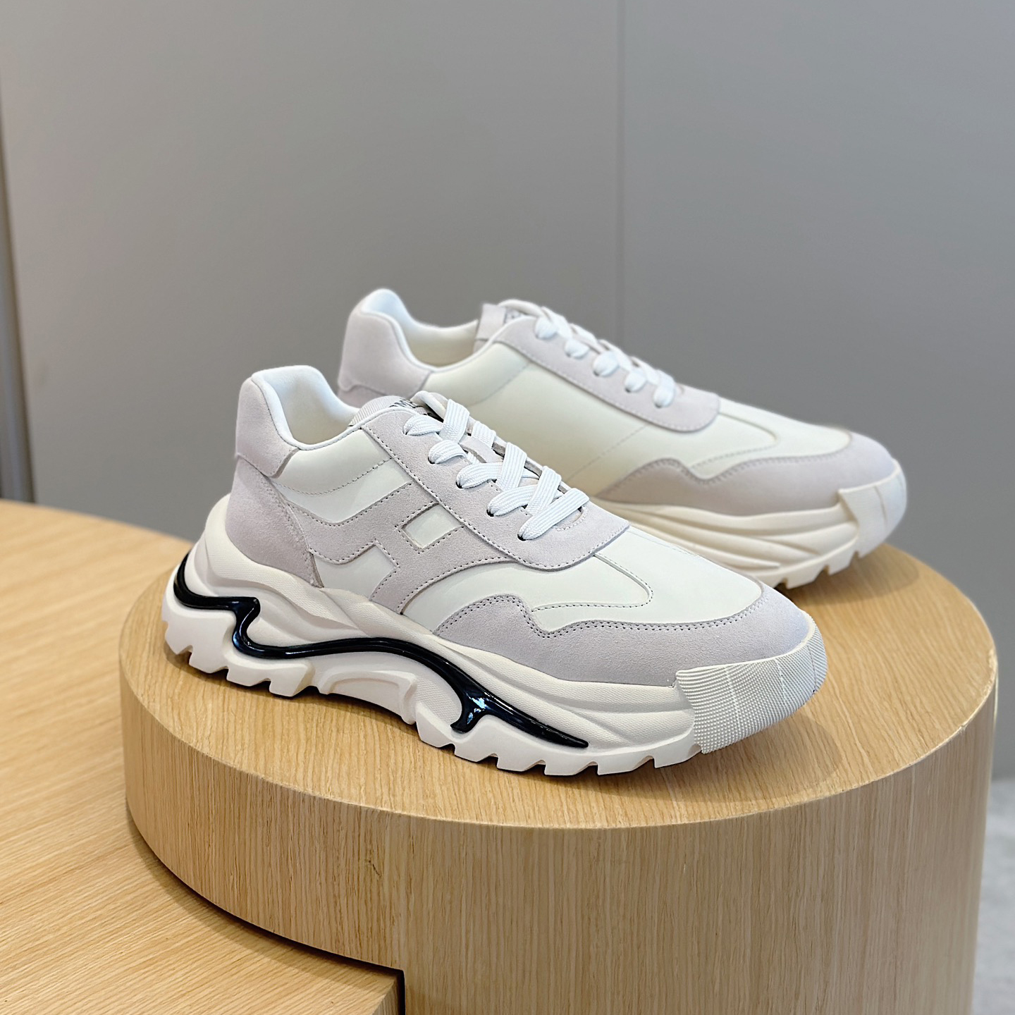 NIGO Hermes Men's And Women's Colorblocking Casual Low Top Lace Up Cowhide Sneakers Shoes #nigo74271