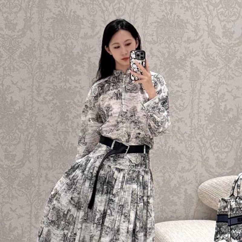 NIGO Dior Women's Retro Printed Cotton Spring Summer Autumn Standing Collar Fit Long Sleeve Shirt Ngvp #nigo9621