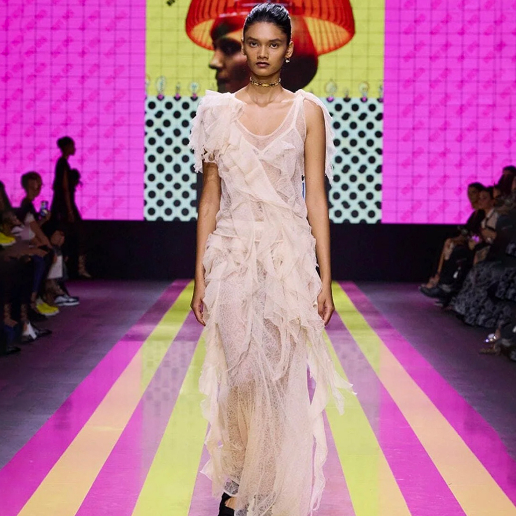 NIGO Women's Retro Spring And Summer Lace Tassel Solid Color Hollow Sleeveless Vest Casual Half Skirt Ngvp #nigo9622