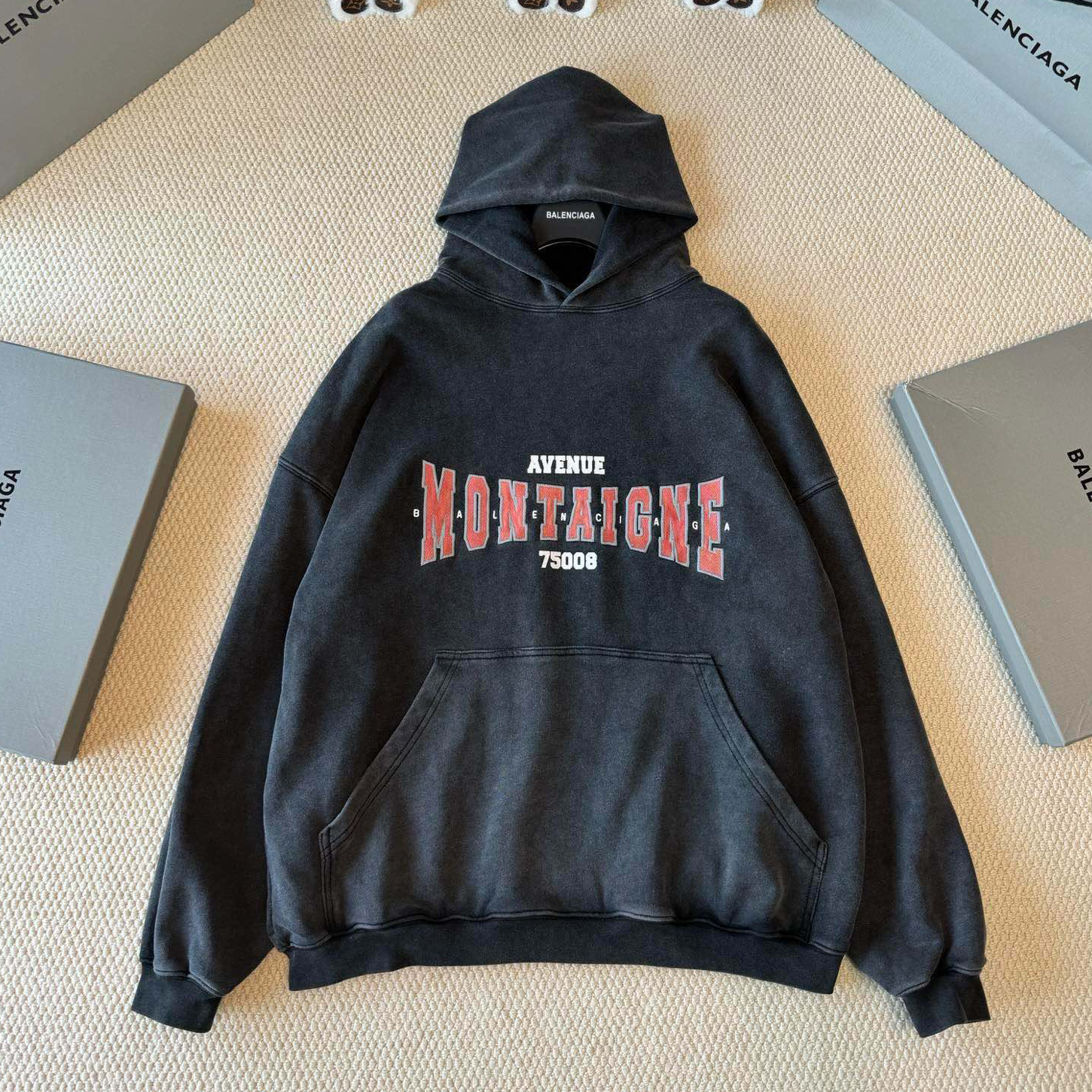 NIGO Balenciaga Men's Spring and Autumn Solid Color Letter Printed Cotton Hooded Sweatshirt #nigo74277