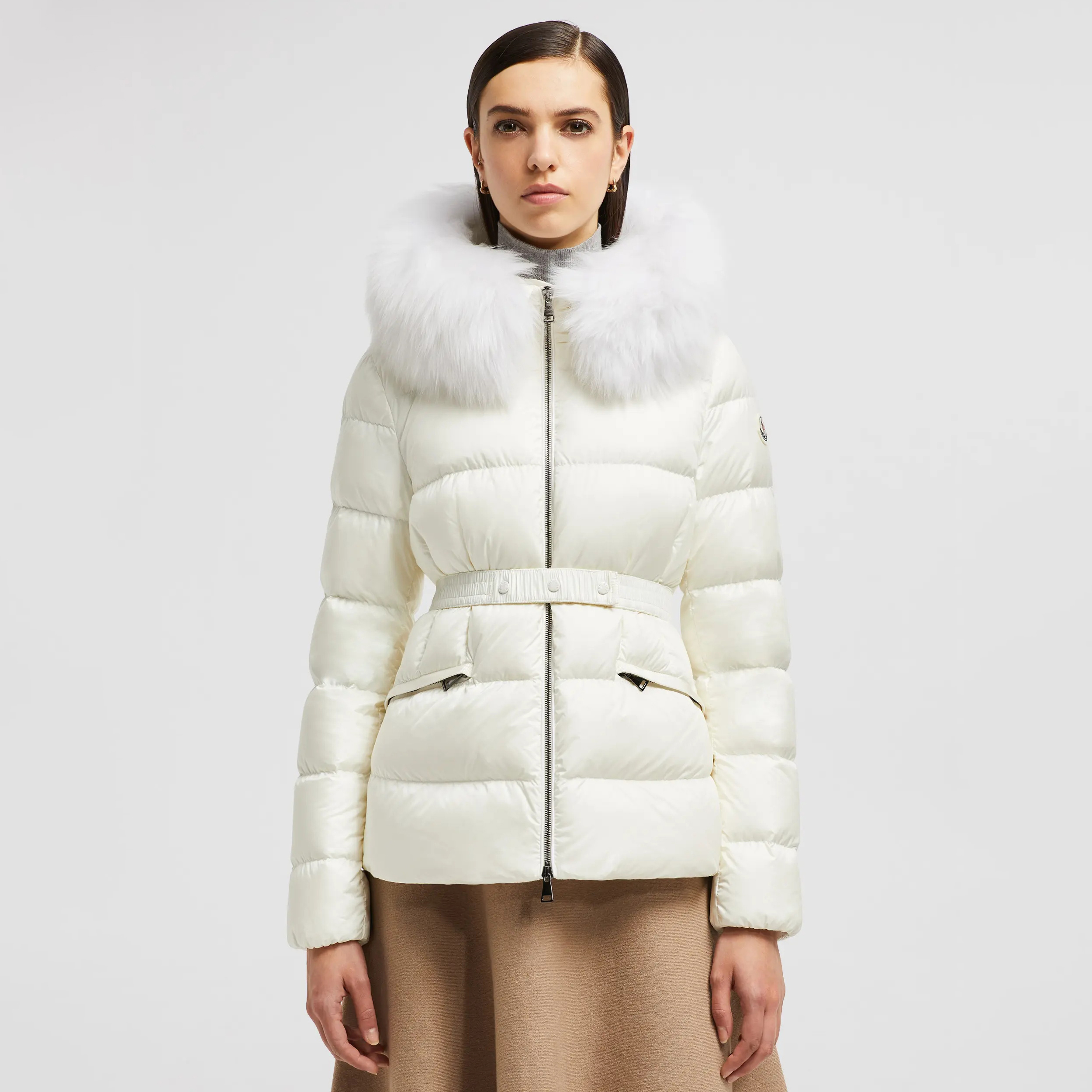 NIGO Moncler Women's Autumn and Winter Solid Color Hooded Waisted Long Sleeve Zipper Puffer Down Jacket #nigo74286