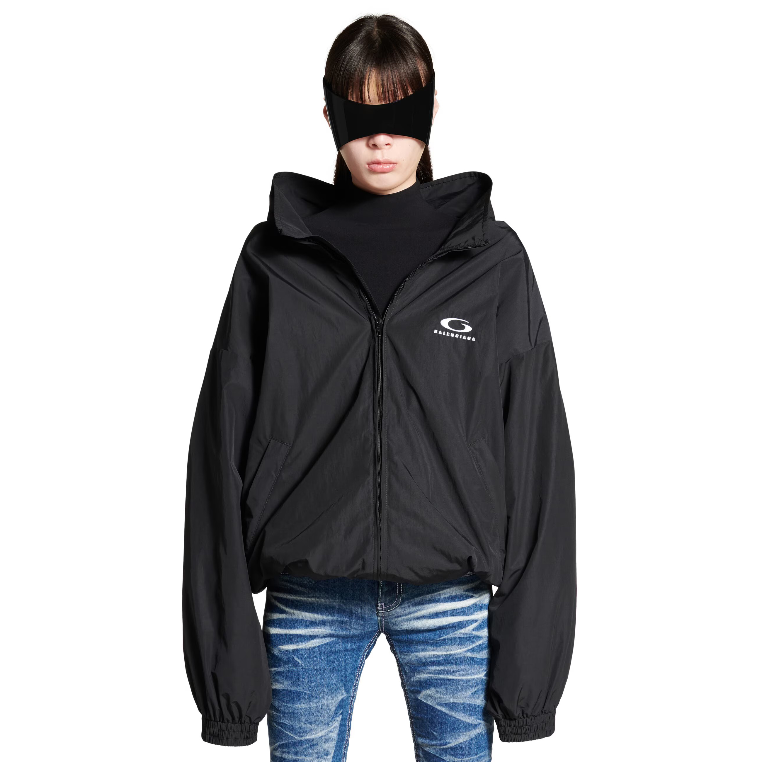 NIGO Balenciaga Women's Spring and Autumn Solid Color Logo Printed Standing Collar Long Sleeve Zipper Jacket #nigo74299